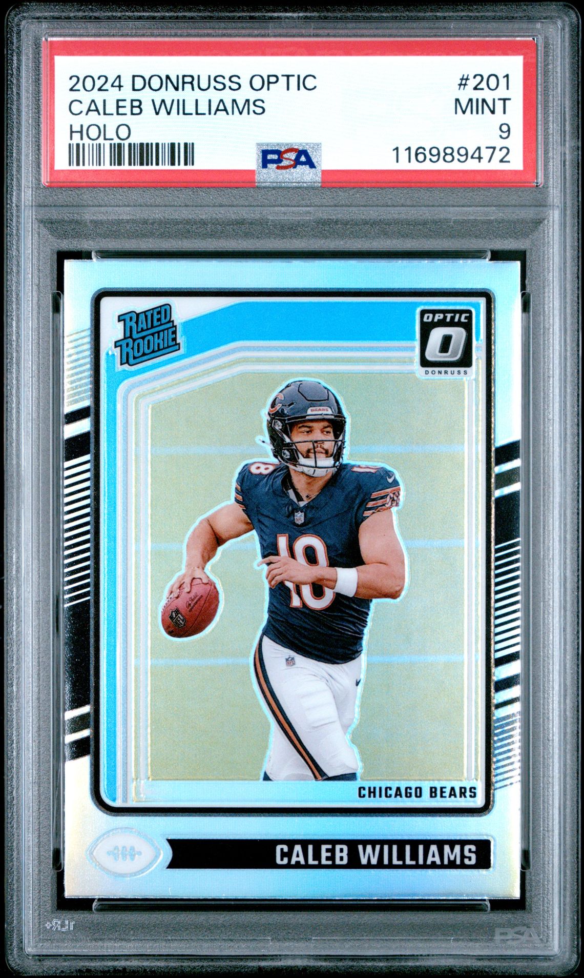 2024 Panini Donruss Optic Caleb Williams #201 (Holo) Mint 9 front