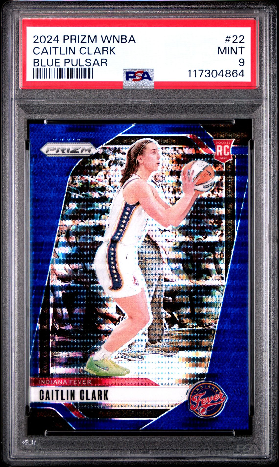 2024 Panini Prizm Wnba Caitlin Clark #22 (Blue Pulsar) Mint 9 front