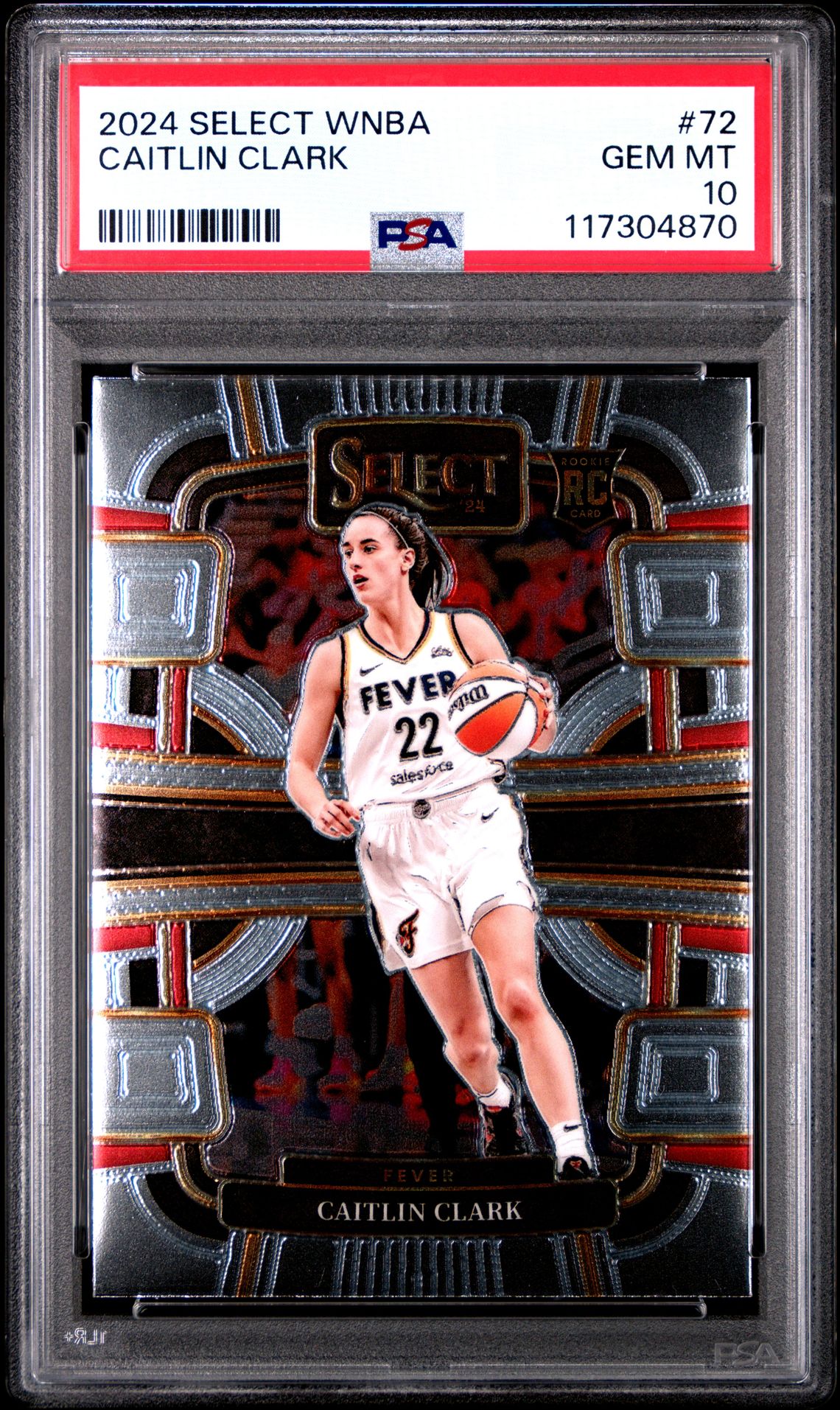 2024 Panini Select Wnba Caitlin Clark #72 Gem Mt 10 front
