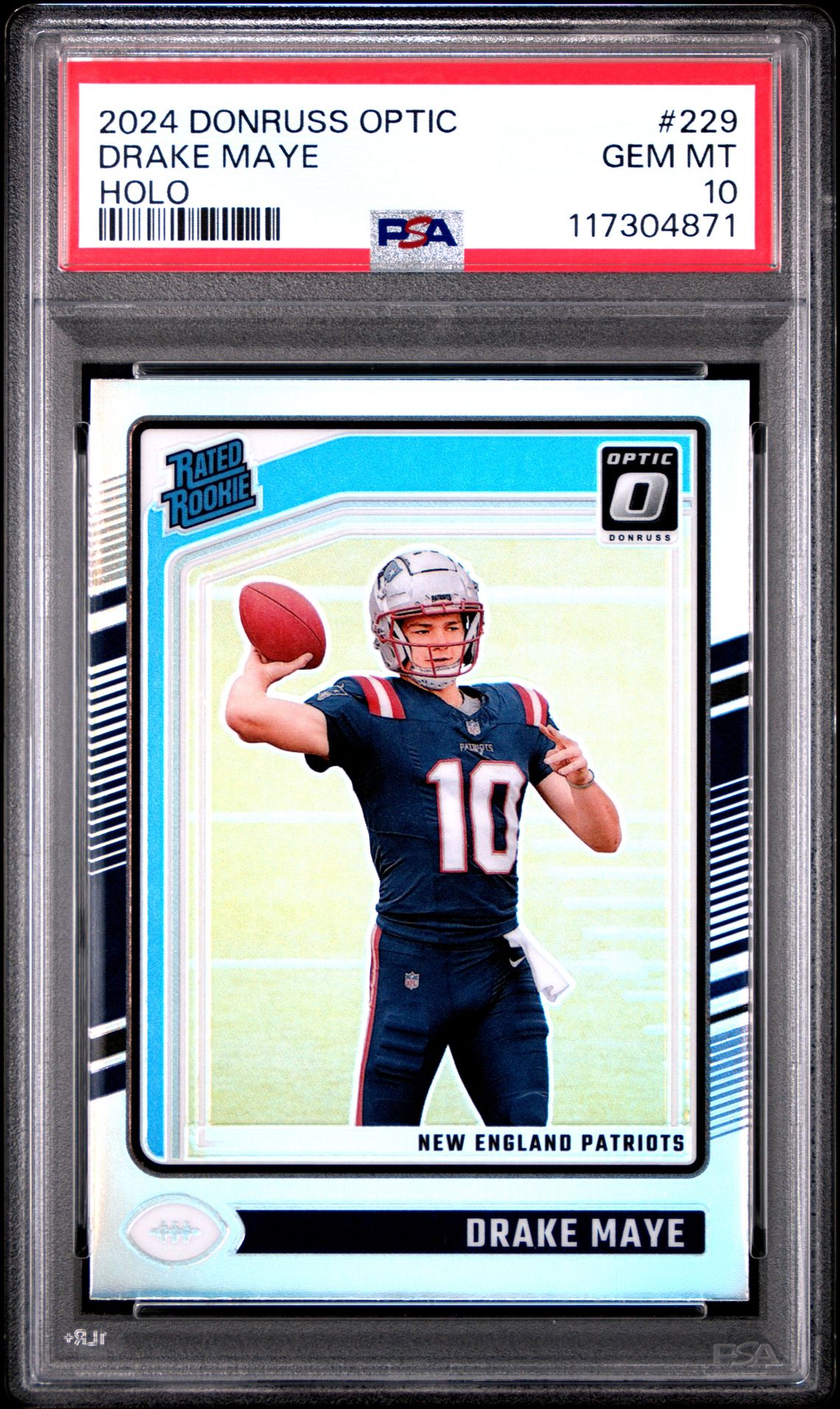 2024 Panini Donruss Optic Drake Maye #229 (Holo) Gem Mt 10 front