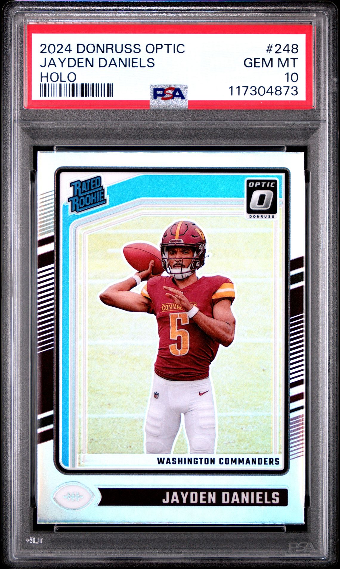 2024 Panini Donruss Optic Jayden Daniels #248 (Holo) Gem Mt 10 front