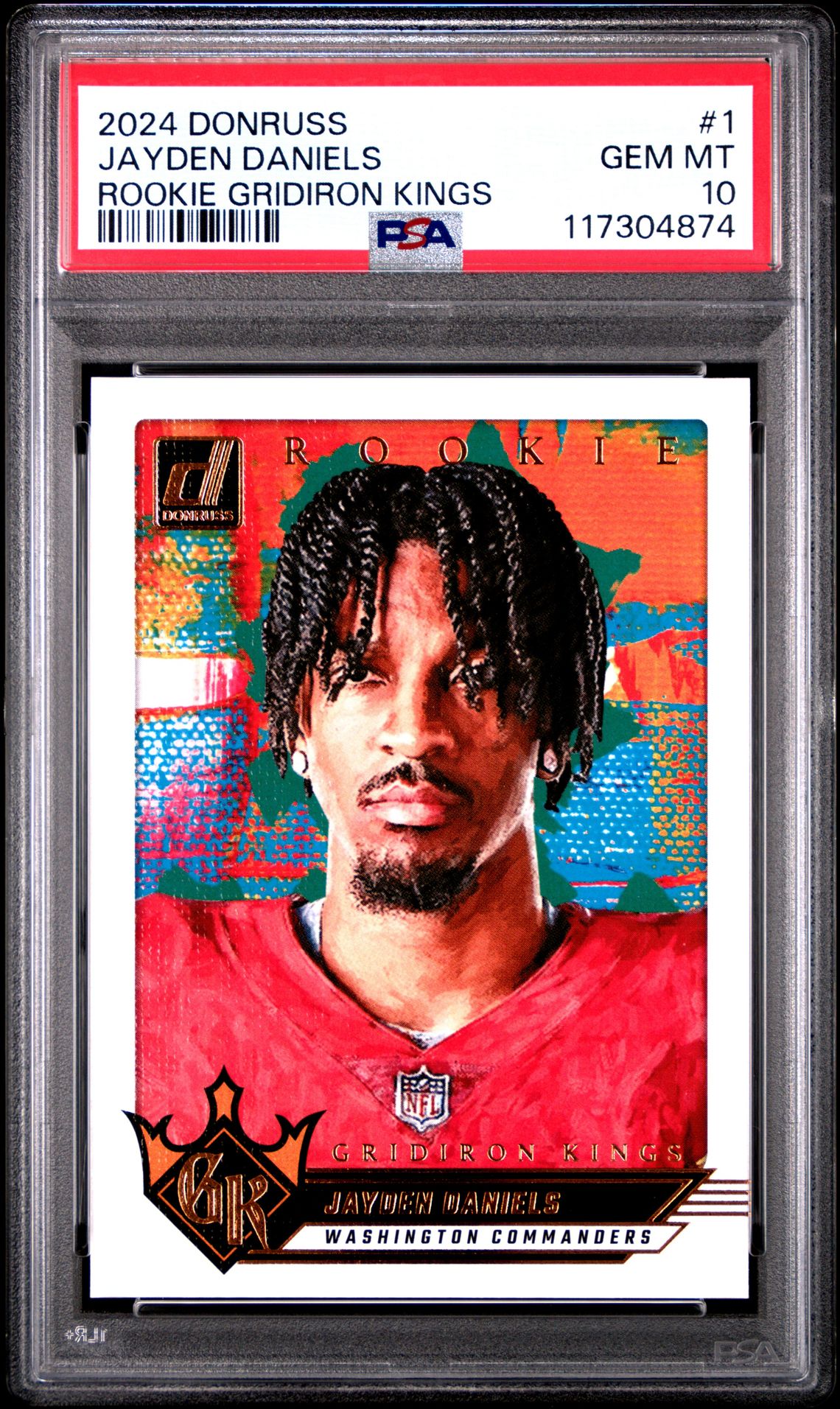 2024 Panini Donruss Rookie Gridiron Kings Jayden Daniels #1 Gem Mt 10 front