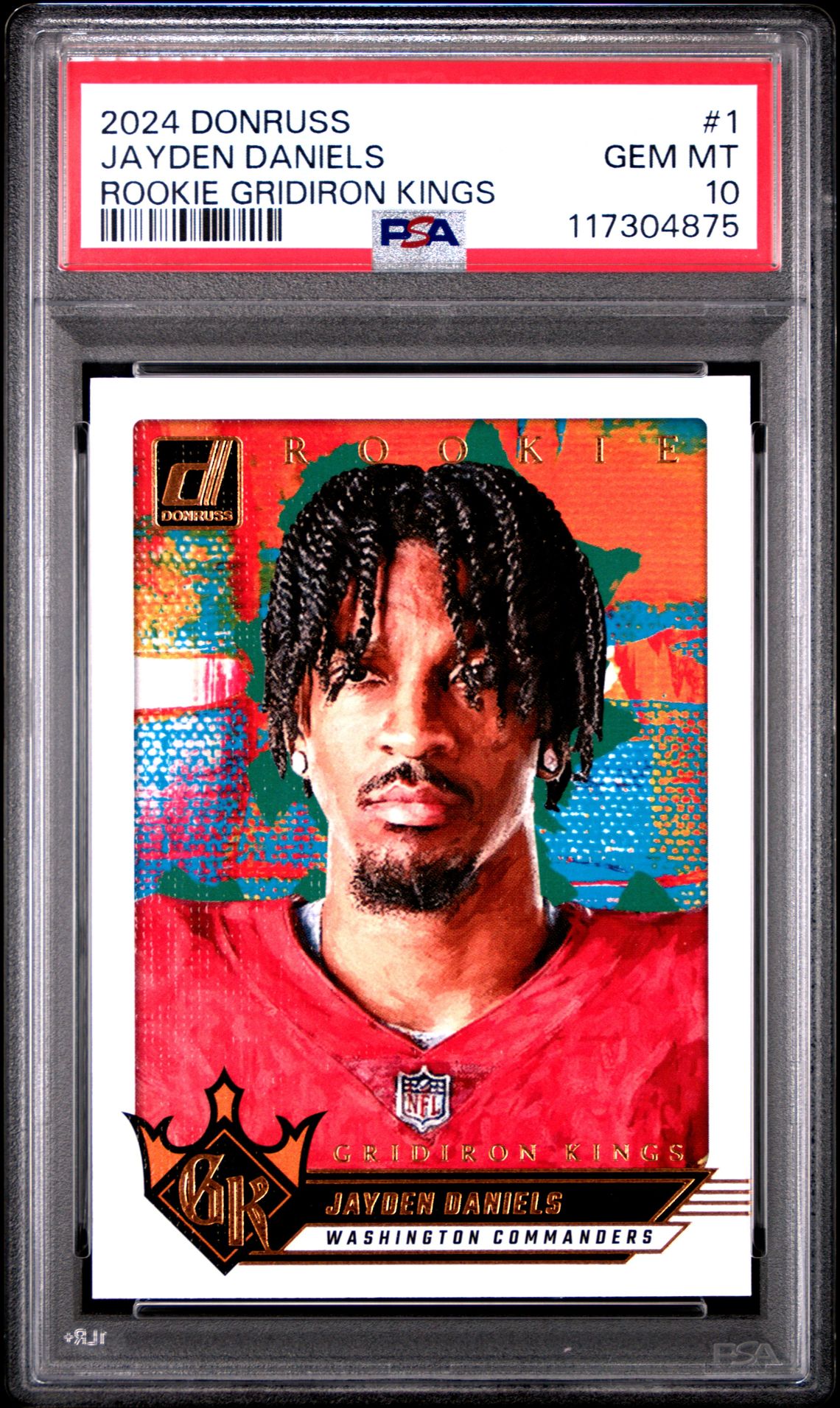 2024 Panini Donruss Rookie Gridiron Kings Jayden Daniels #1 Gem Mt 10 front