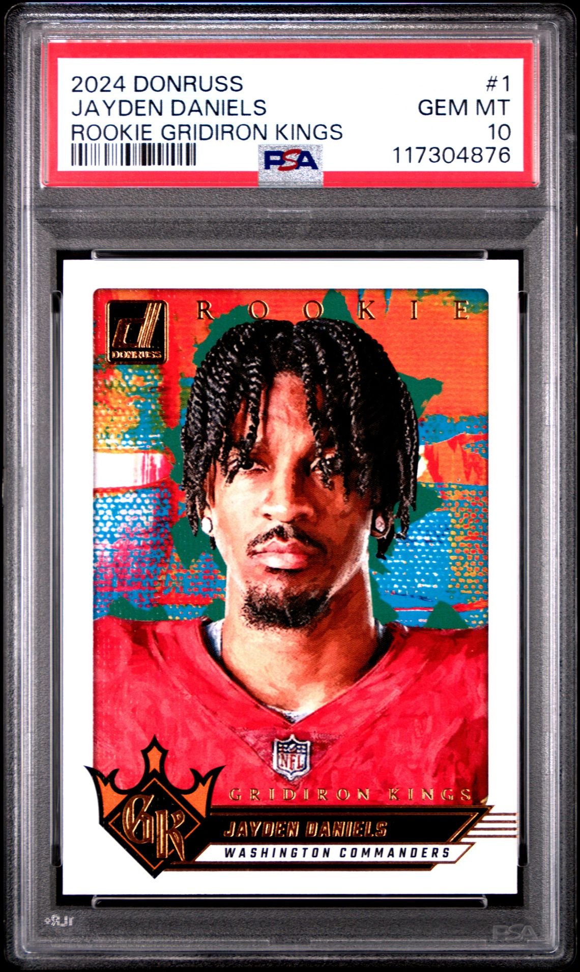 2024 Panini Donruss Rookie Gridiron Kings Jayden Daniels #1 Gem Mt 10 front