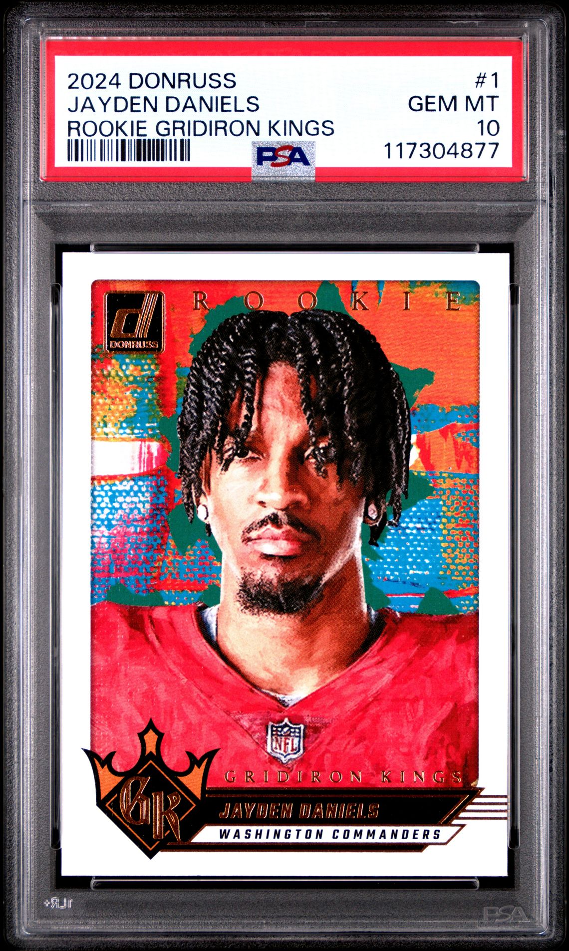 2024 Panini Donruss Rookie Gridiron Kings Jayden Daniels #1 Gem Mt 10 front