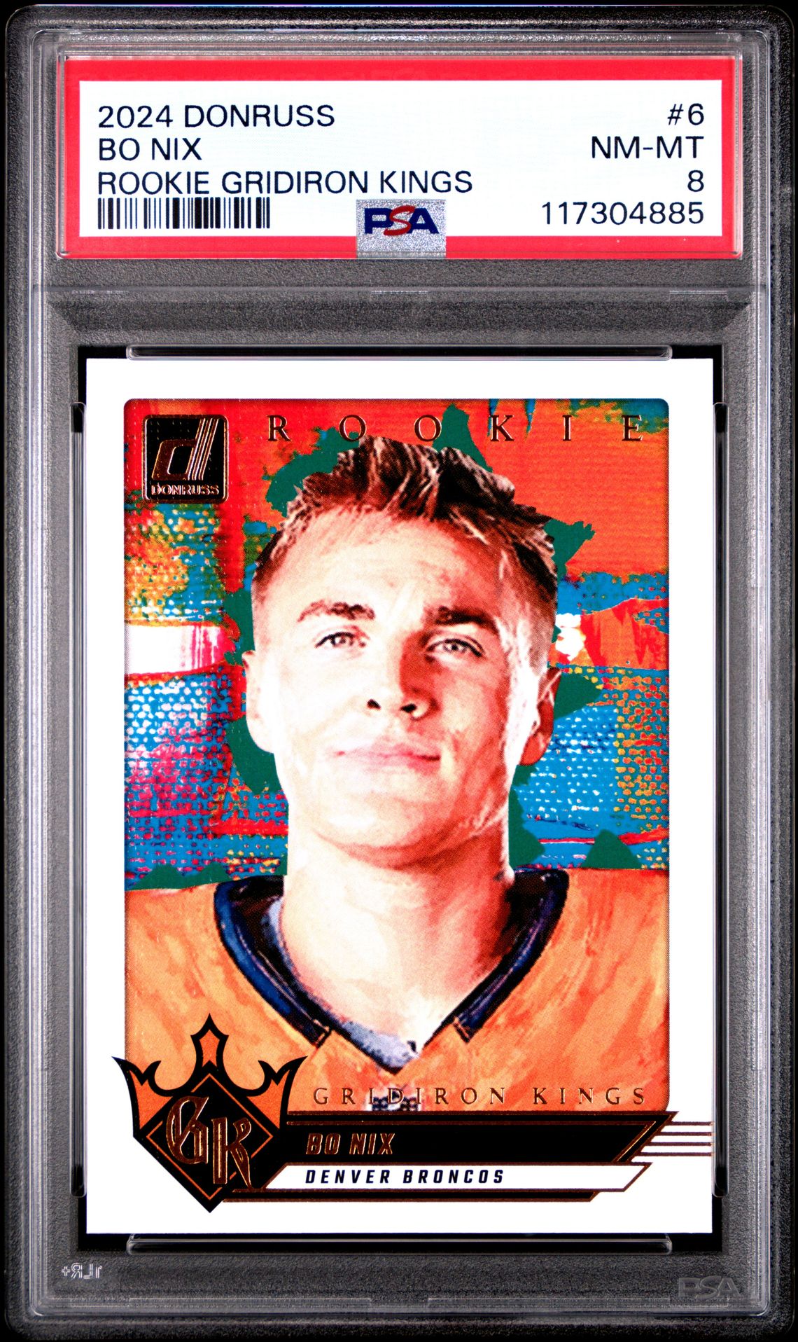 2024 Panini Donruss Rookie Gridiron Kings Bo Nix #6 Nm-Mt 8 front