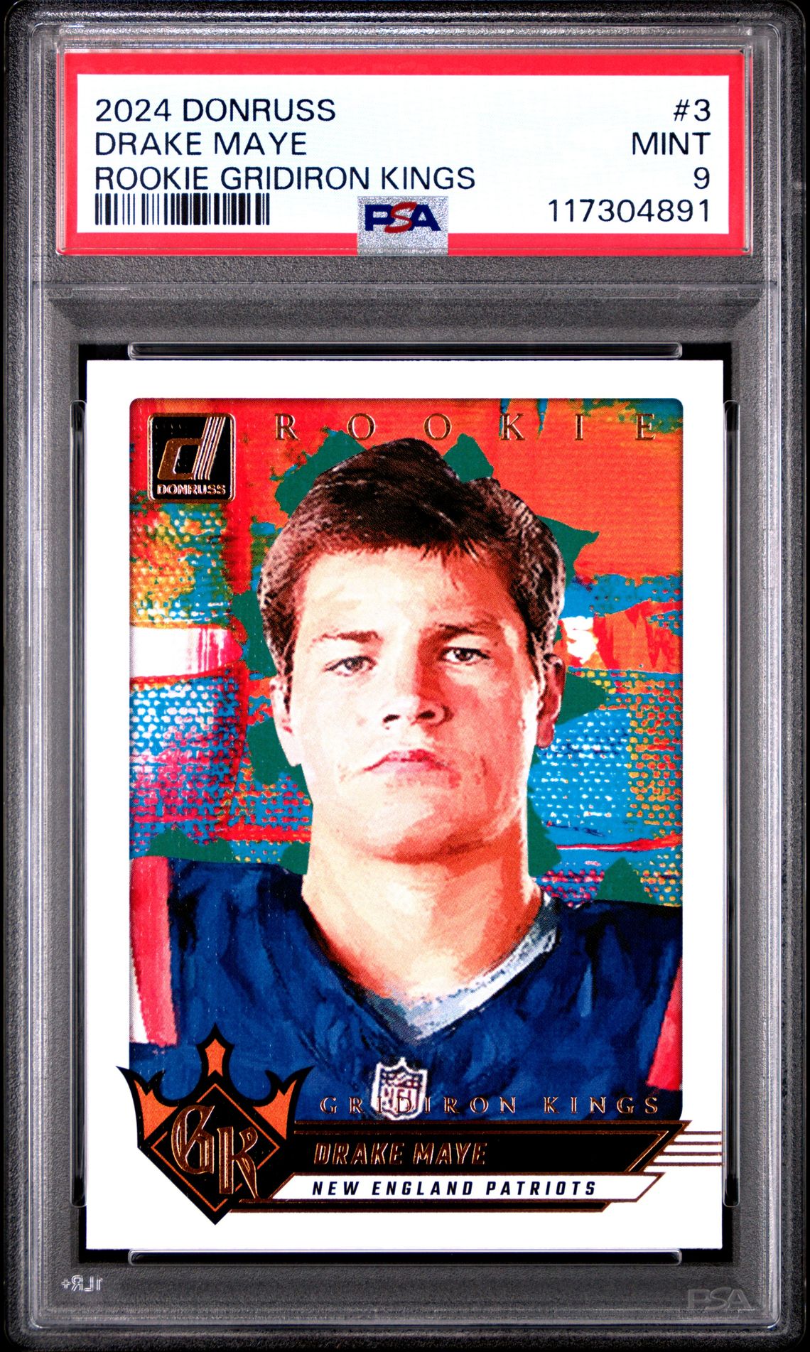 2024 Panini Donruss Rookie Gridiron Kings Drake Maye #3 Mint 9 front