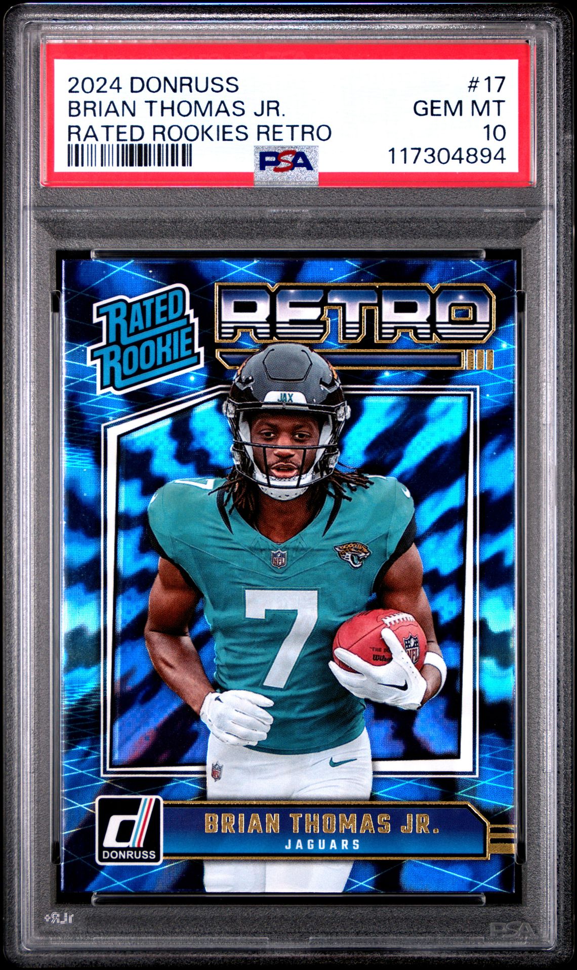 2024 Panini Donruss Rated Rookies Retro Brian Thomas Jr. #17 Gem Mt 10 front