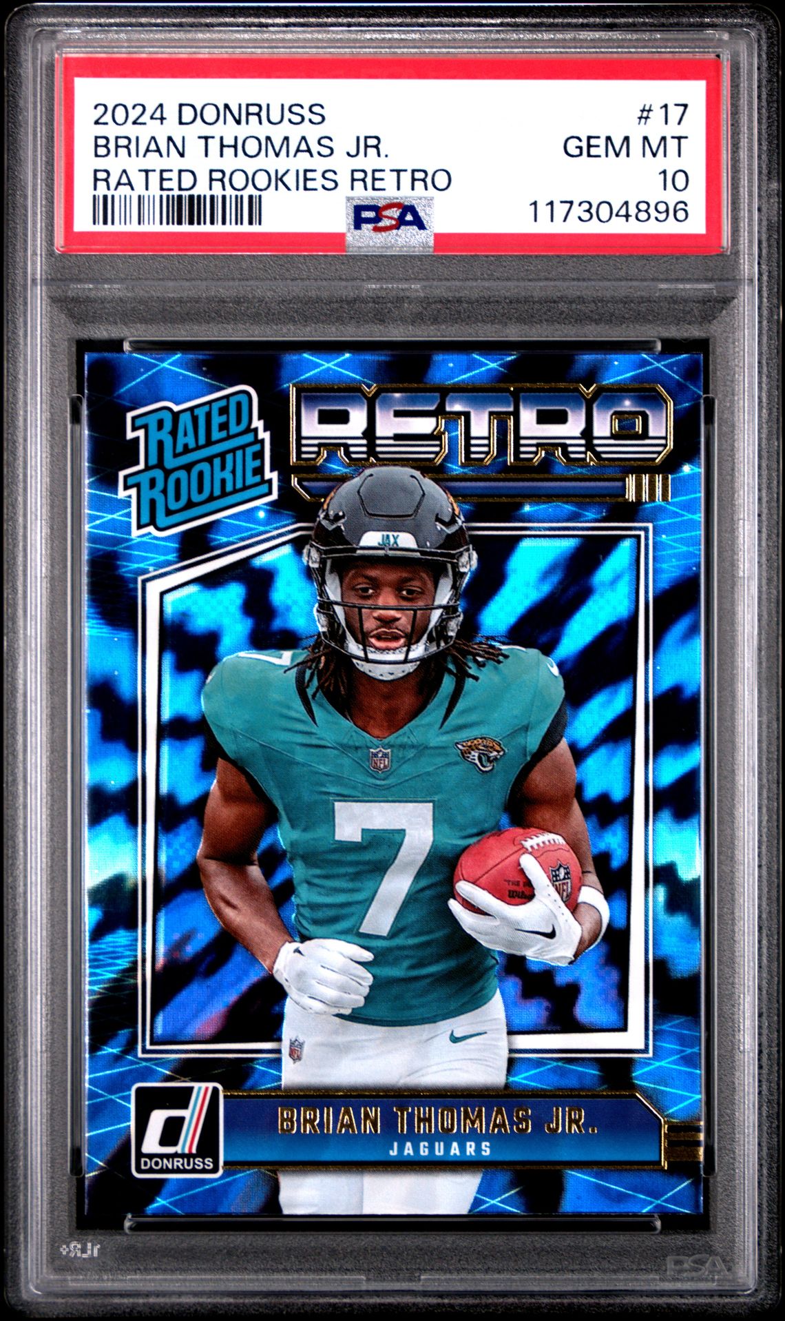 2024 Panini Donruss Rated Rookies Retro Brian Thomas Jr. #17 Gem Mt 10 front