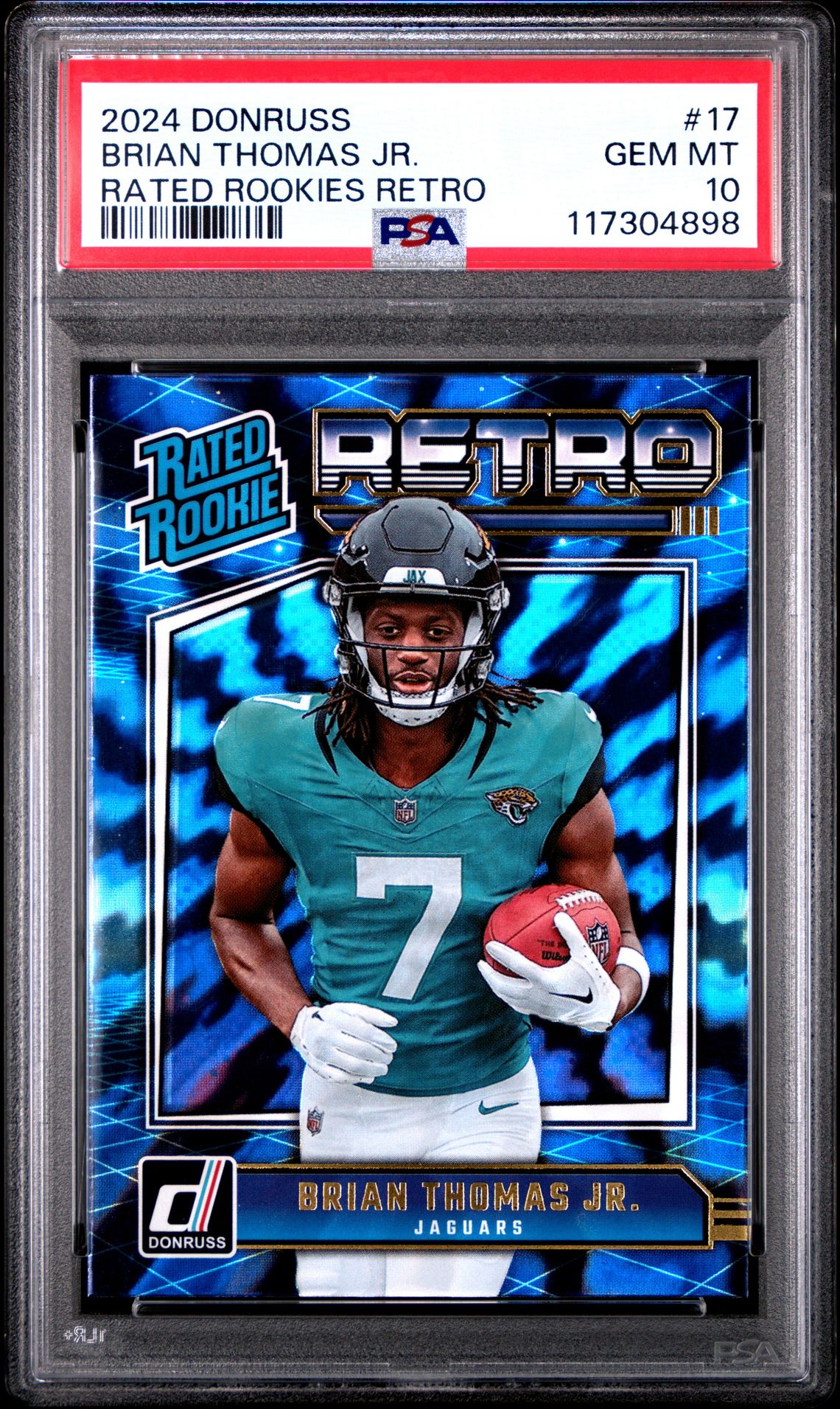 2024 Panini Donruss Rated Rookies Retro Brian Thomas Jr. #17 Gem Mt 10 front