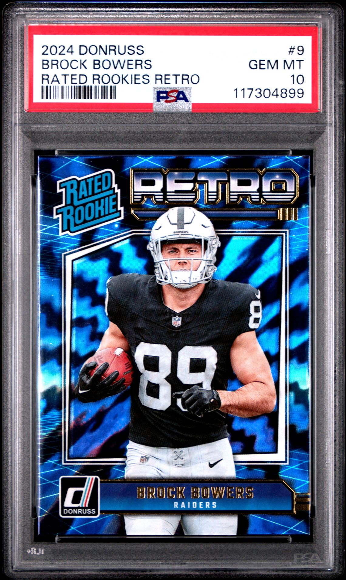 2024 Panini Donruss Rated Rookies Retro Brock Bowers #9 Gem Mt 10 front