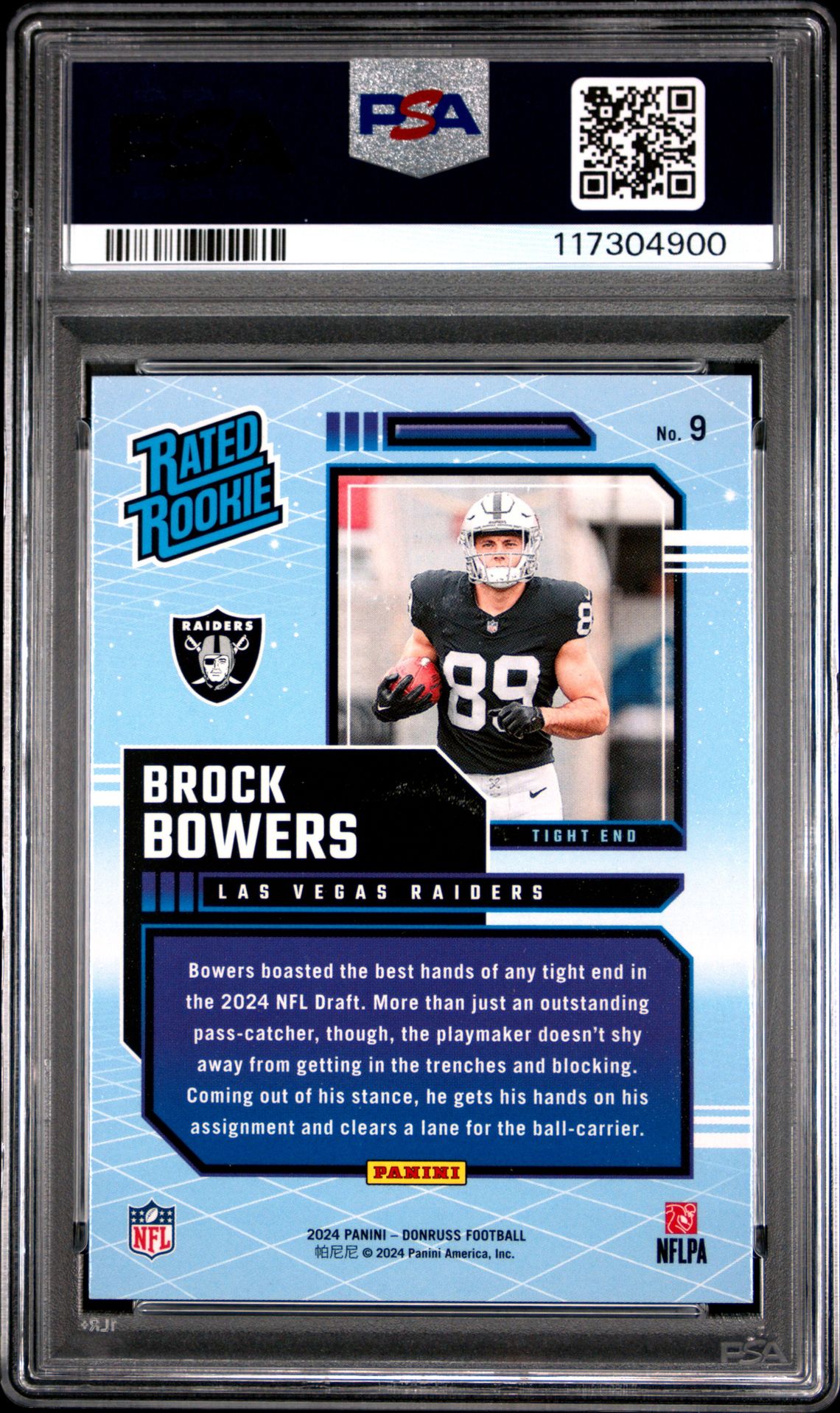 2024 Panini Donruss Rated Rookies Retro Brock Bowers #9 Mint 9 back