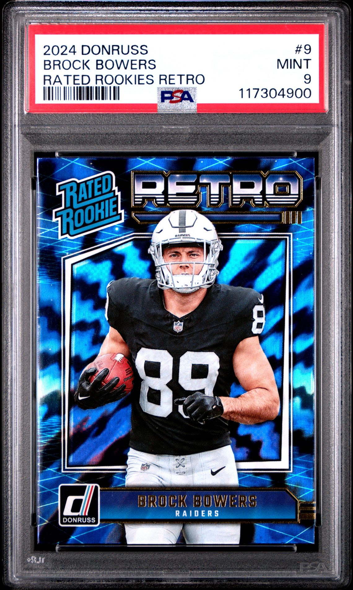 2024 Panini Donruss Rated Rookies Retro Brock Bowers #9 Mint 9 front