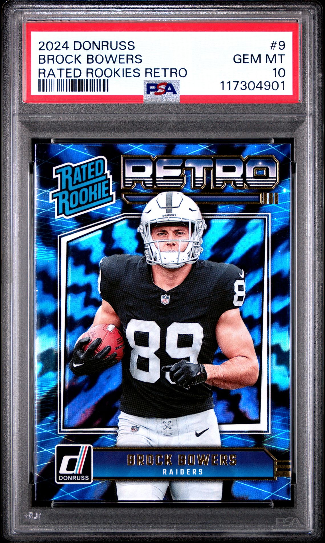 2024 Panini Donruss Rated Rookies Retro Brock Bowers #9 Gem Mt 10 front