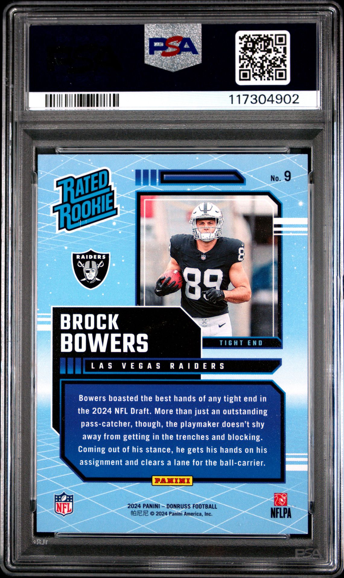 2024 Panini Donruss Rated Rookies Retro Brock Bowers #9 Mint 9 back