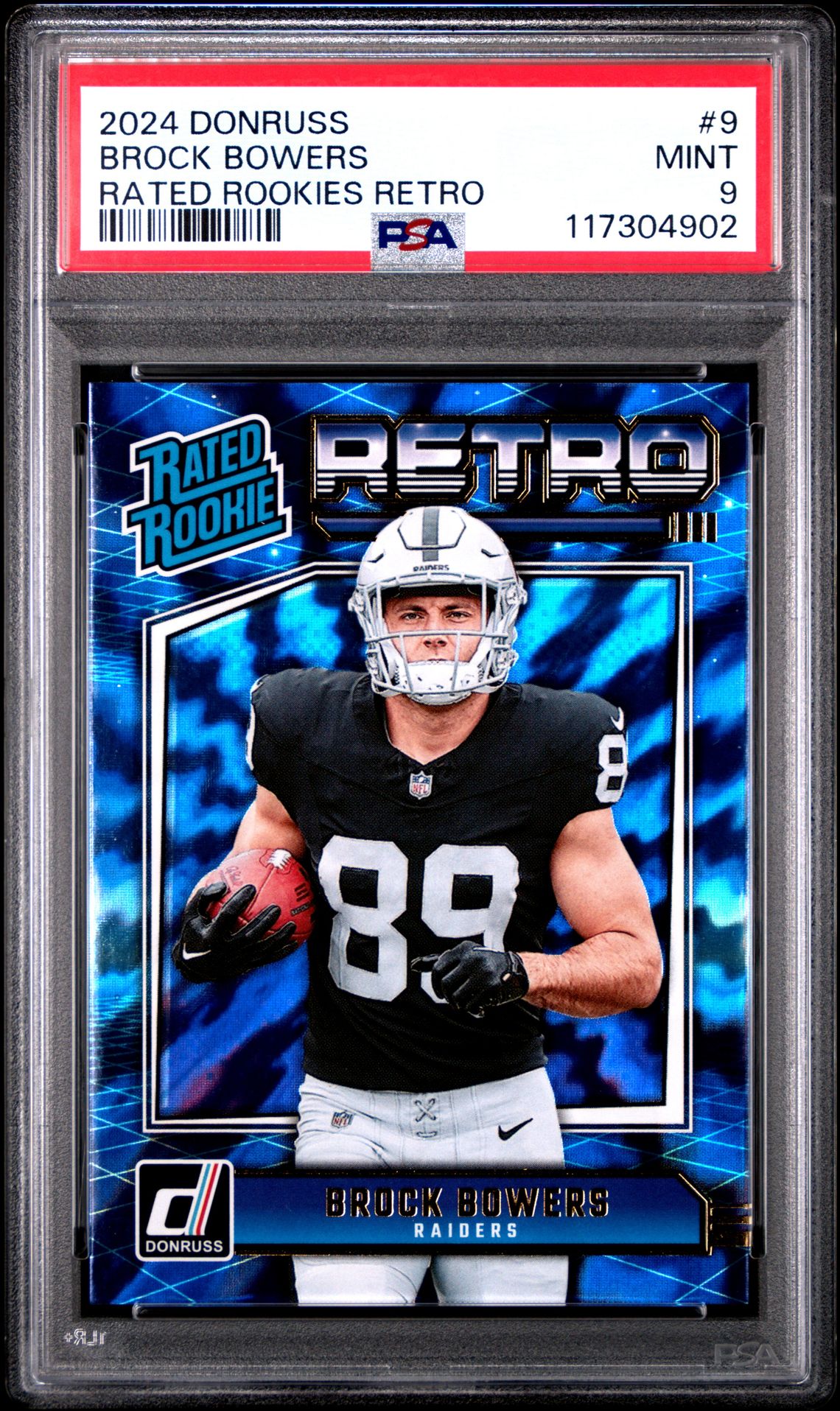 2024 Panini Donruss Rated Rookies Retro Brock Bowers #9 Mint 9 front