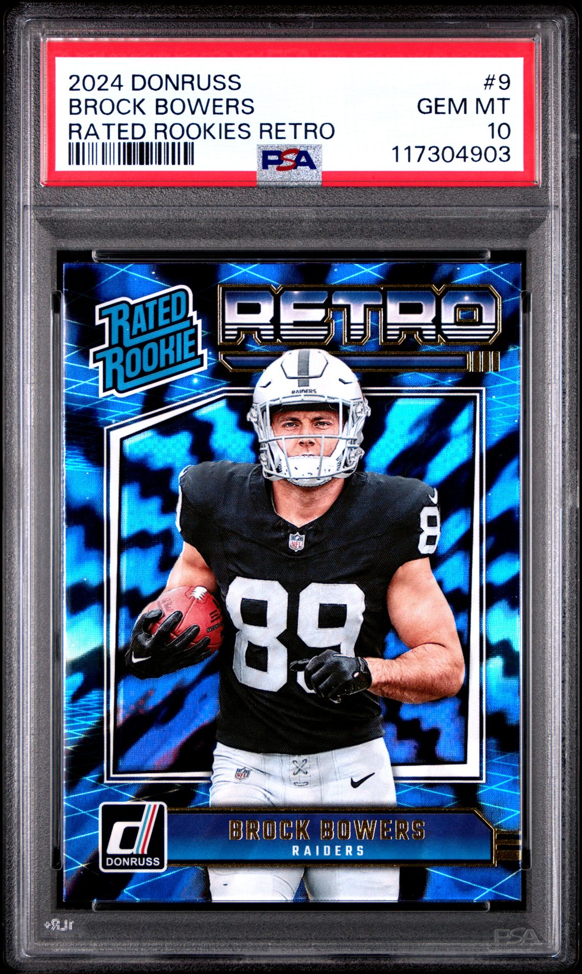 2024 Panini Donruss Rated Rookies Retro Brock Bowers #9 Gem Mt 10 front