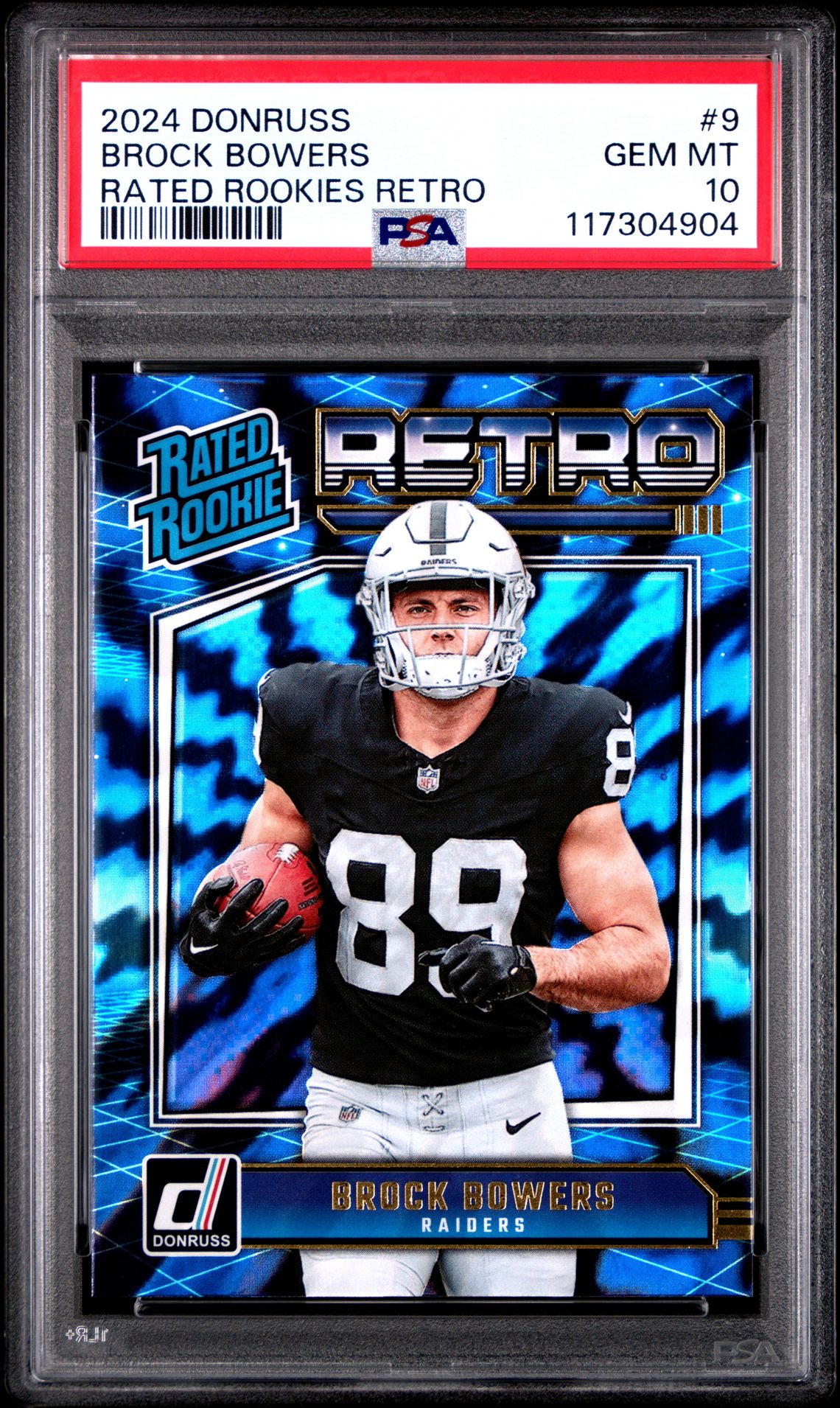 2024 Panini Donruss Rated Rookies Retro Brock Bowers #9 Gem Mt 10 front