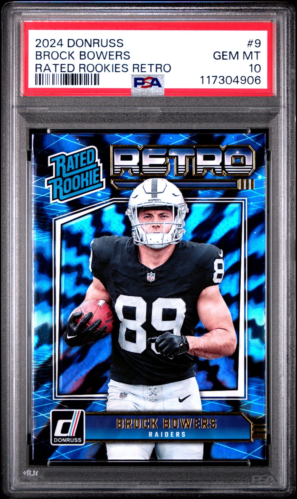 2024 Panini Donruss Rated Rookies Retro Brock Bowers #9 Gem Mt 10 front