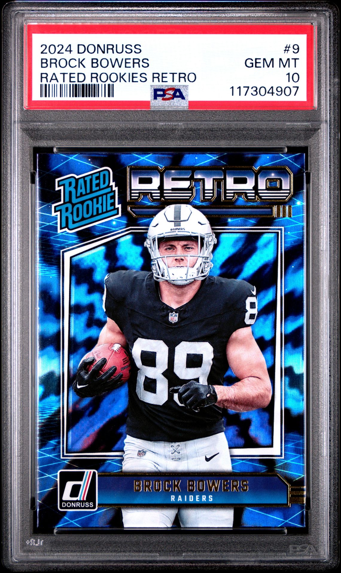 2024 Panini Donruss Rated Rookies Retro Brock Bowers #9 Gem Mt 10 front