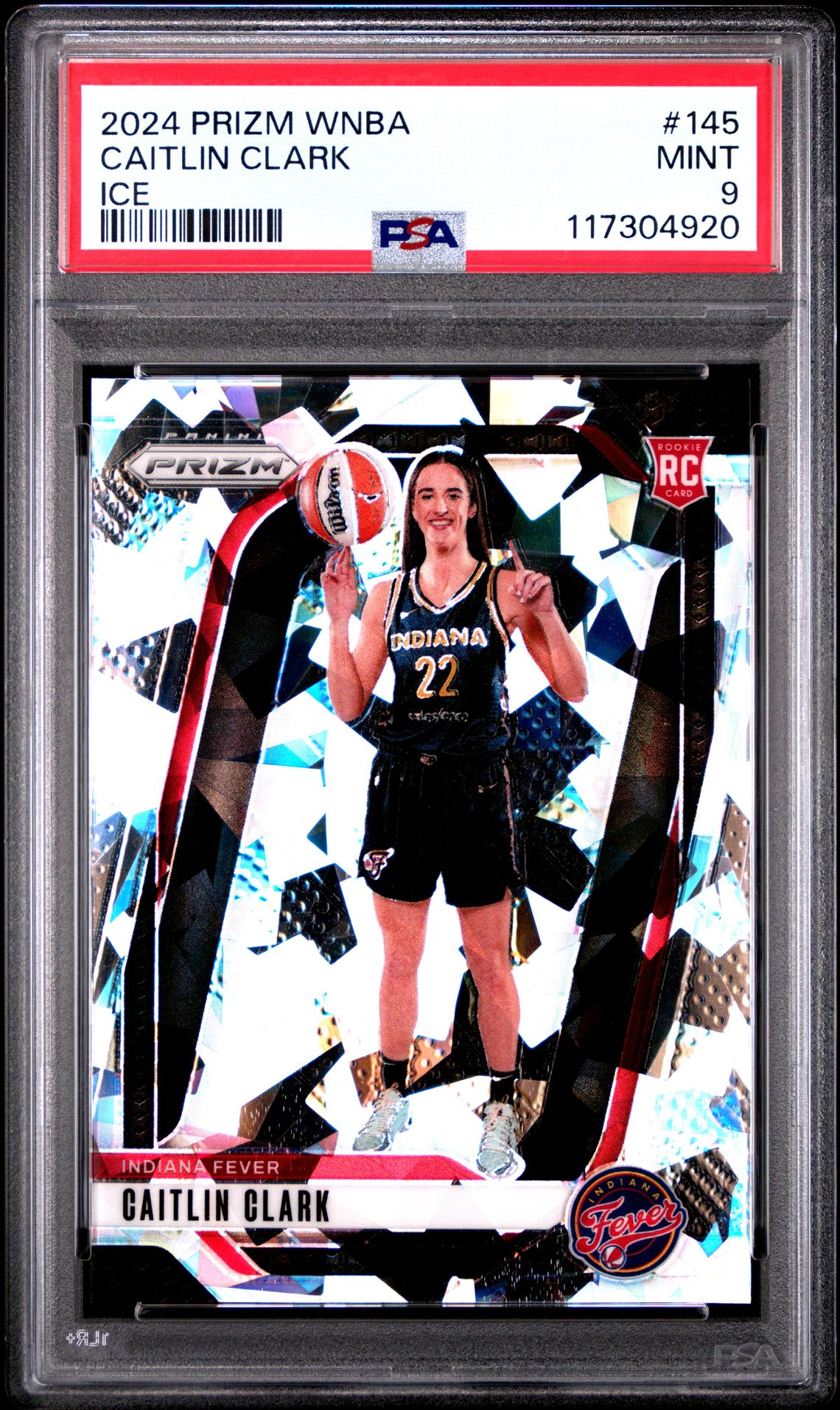 2024 Panini Prizm Wnba Caitlin Clark #145 (Ice) Mint 9 front