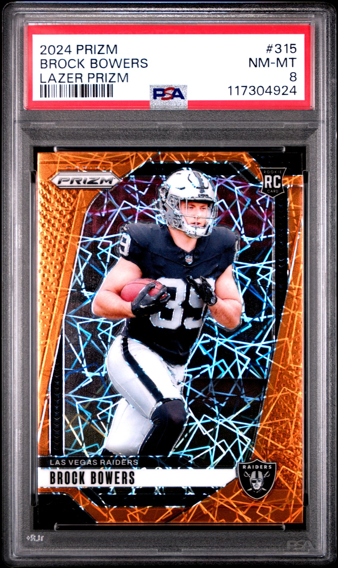 2024 Panini Prizm Brock Bowers #315 (Lazer Prizm) Nm-Mt 8 front