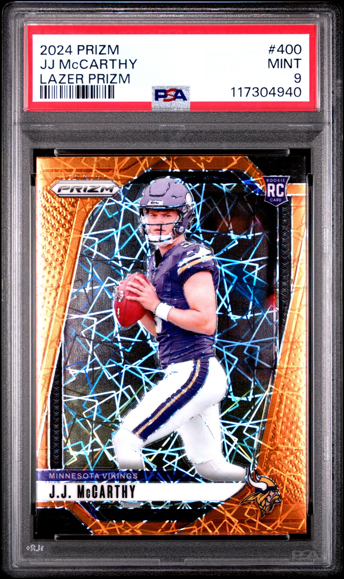 2024 Panini Prizm Jj Mccarthy #400 (Lazer Prizm) Mint 9 front