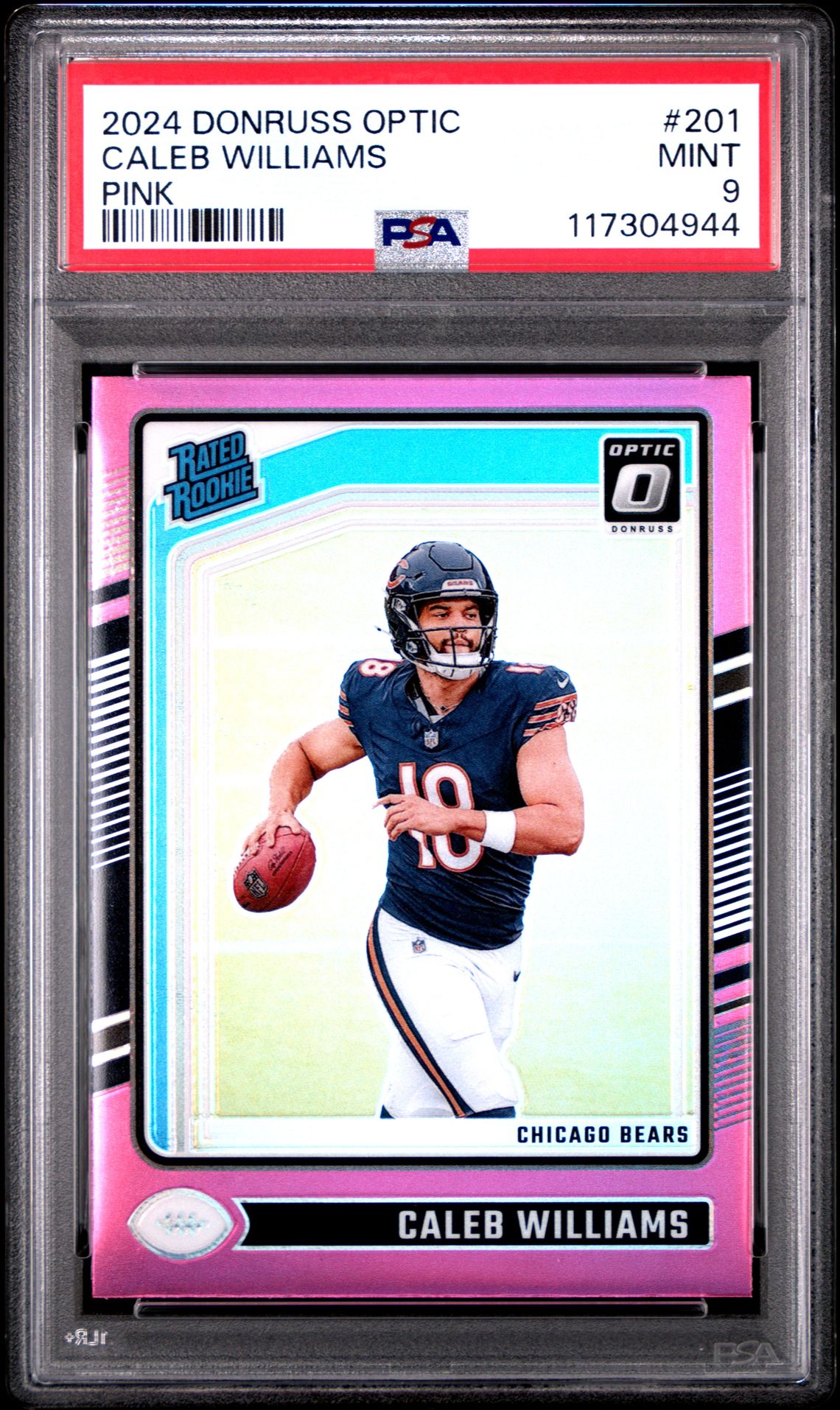 2024 Panini Donruss Optic Caleb Williams #201 (Pink) Mint 9 front