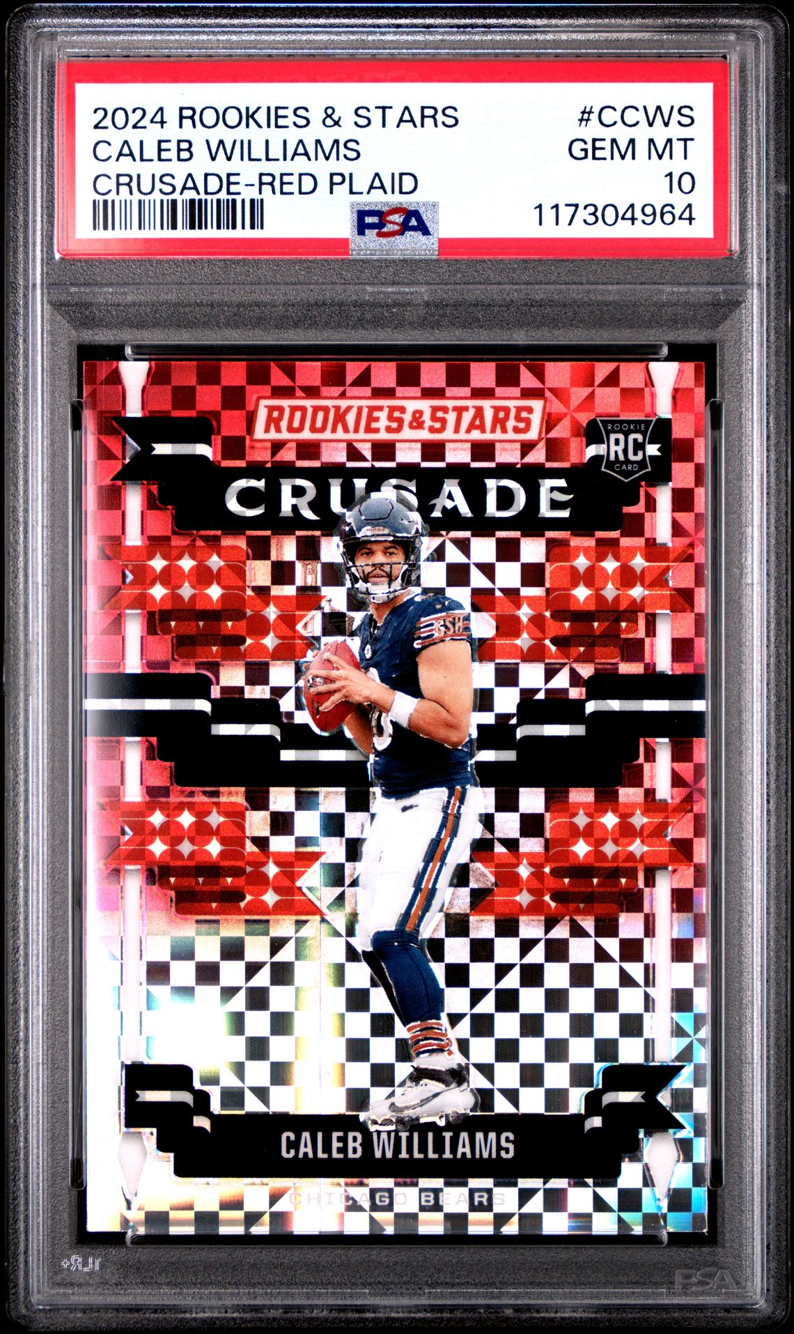 2024 Panini Rookies & Stars Crusade Caleb Williams #Ccws (Crusade-Red Plaid) Gem Mt 10 front