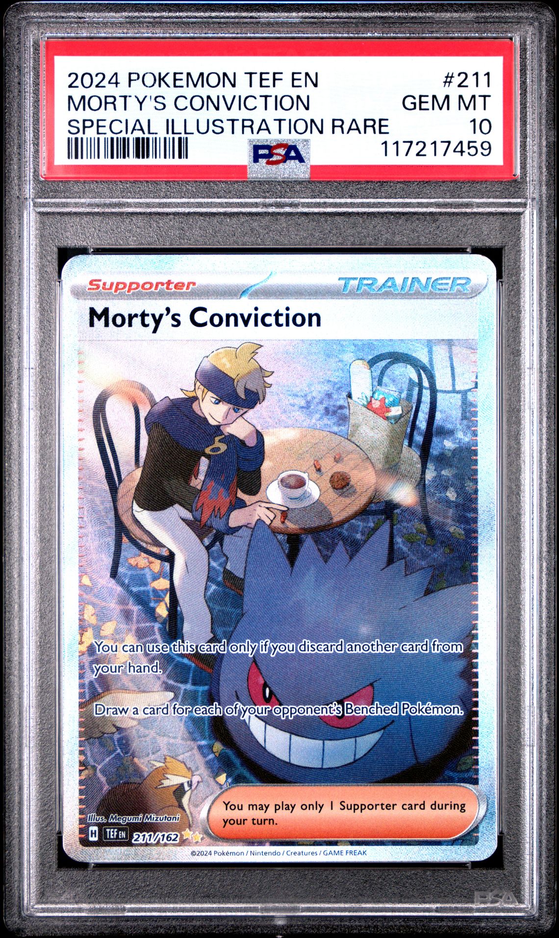 2024 Pokemon Tef En-Temporal Forces Morty's Conviction #211 (Special Illustration Rare) Gem Mt 10 front