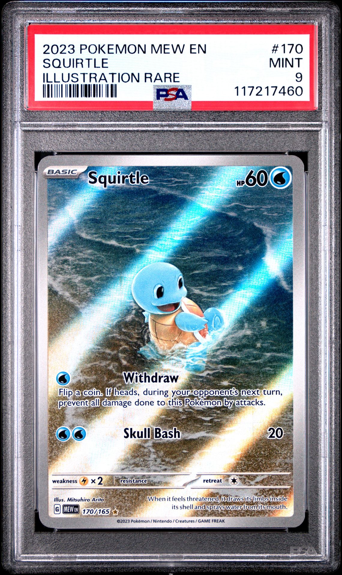 2023 Pokemon Mew En-151 Squirtle #170 (Illustration Rare) Mint 9 front
