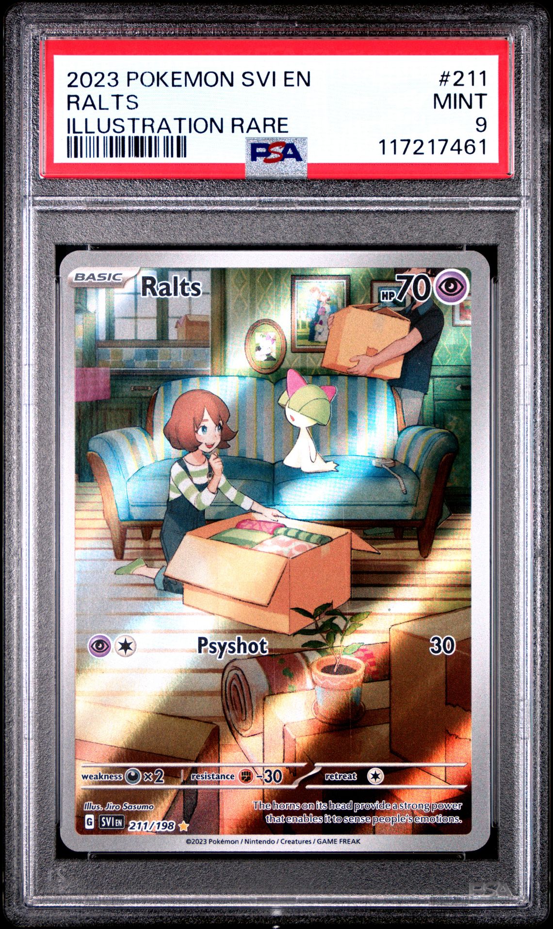 2023 Pokemon Svi En-Scarlet & Violet Ralts #211 (Illustration Rare) Mint 9 front