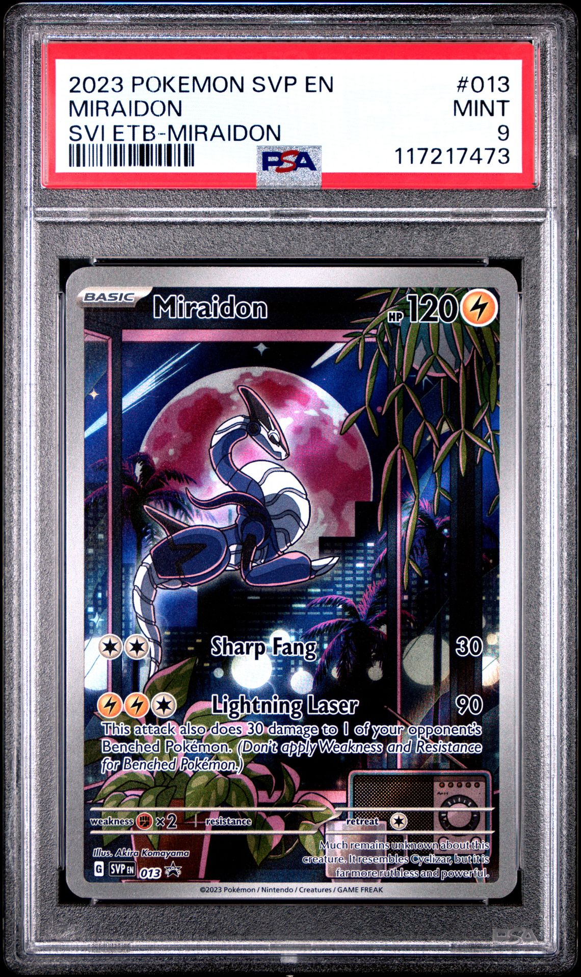 2023 Pokemon Svp En-Sv Black Star Promo Miraidon #013 (Svi Etb-Miraidon) Mint 9 front