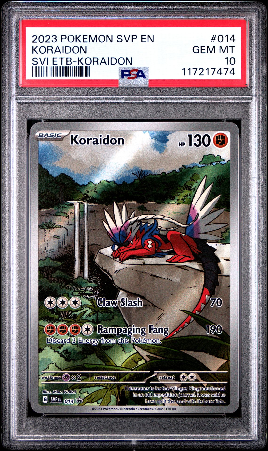 2023 Pokemon Svp En-Sv Black Star Promo Koraidon #014 (Svi Etb-Koraidon) Gem Mt 10 front