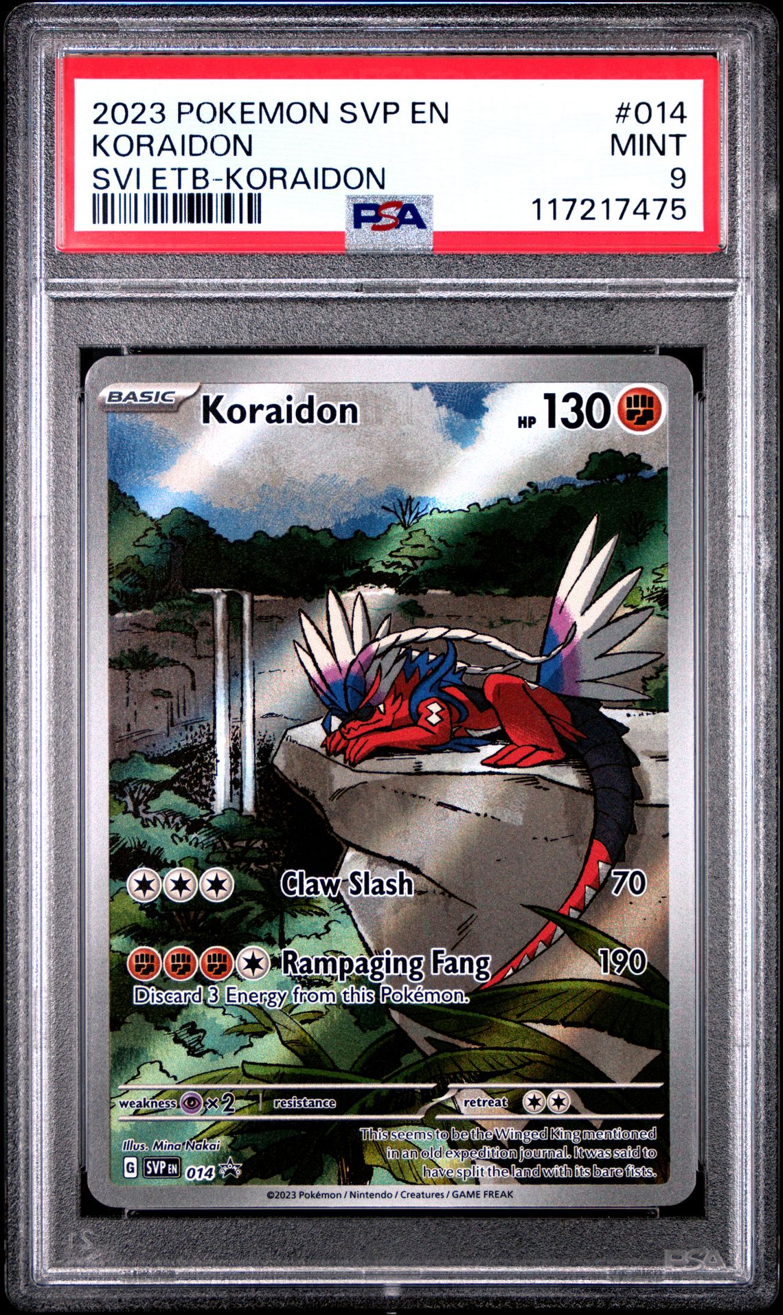 2023 Pokemon Svp En-Sv Black Star Promo Koraidon #014 (Svi Etb-Koraidon) Mint 9 front