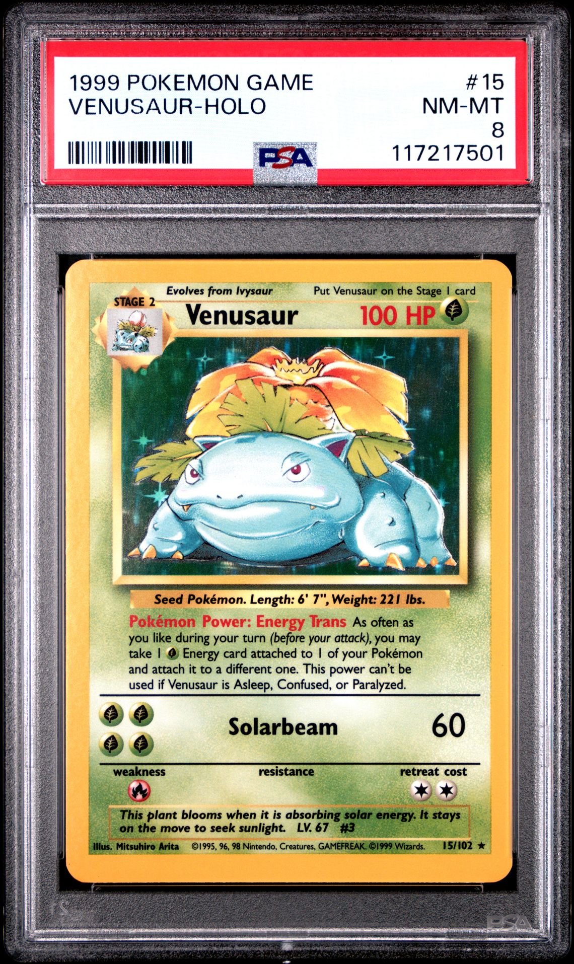 1999 Pokemon Game Venusaur-Holo #15 Nm-Mt 8 front