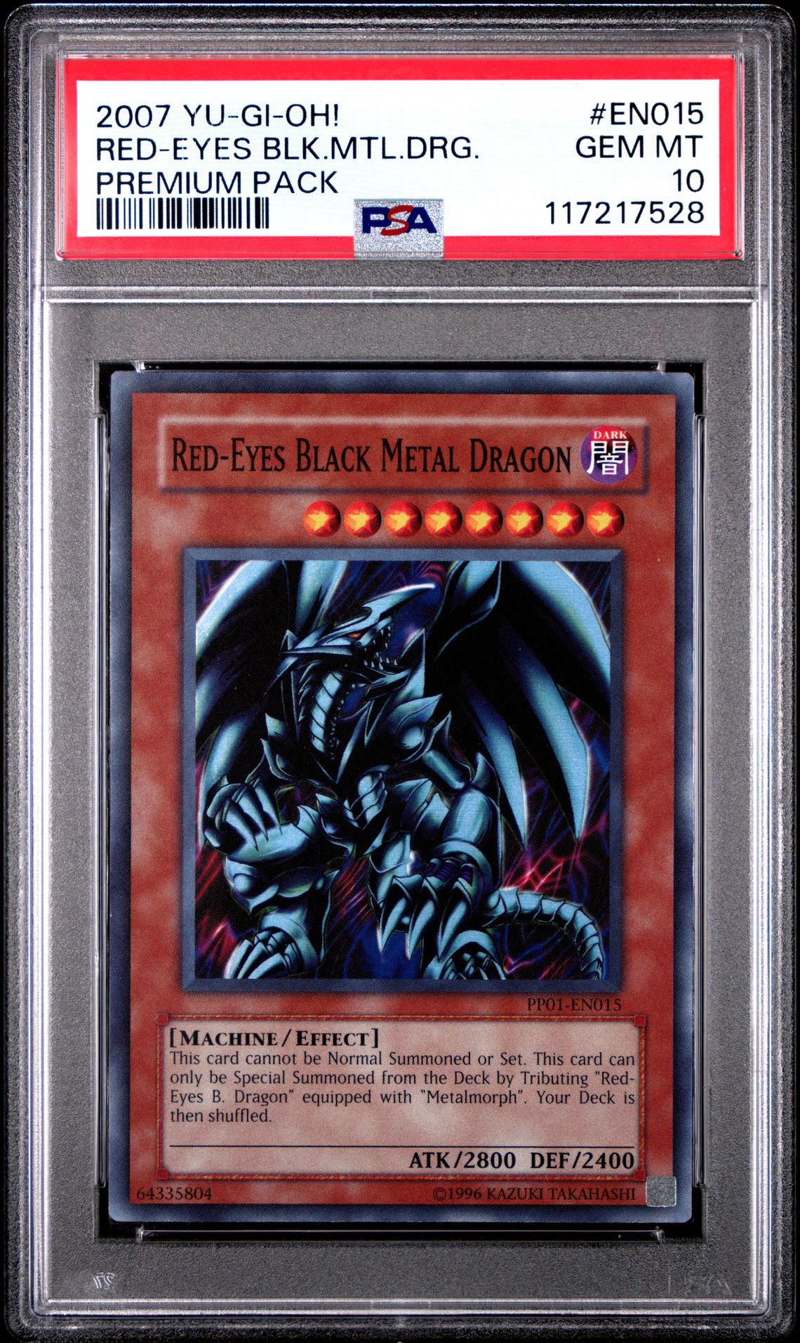 2007 Yu-Gi-Oh! Premium Pack Red-Eyes Blk.mtl.drg. #En015 (Premium Pack) Gem Mt 10 front