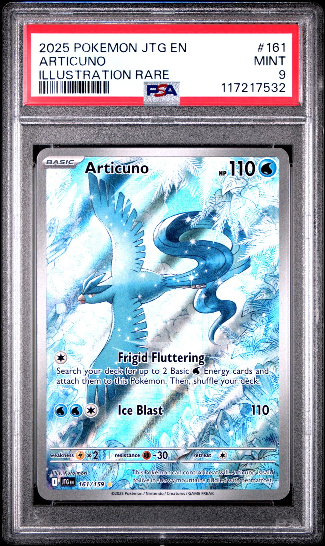 2025 Pokemon Jtg En-Journey Together Articuno #161 (Illustration Rare) Mint 9 front