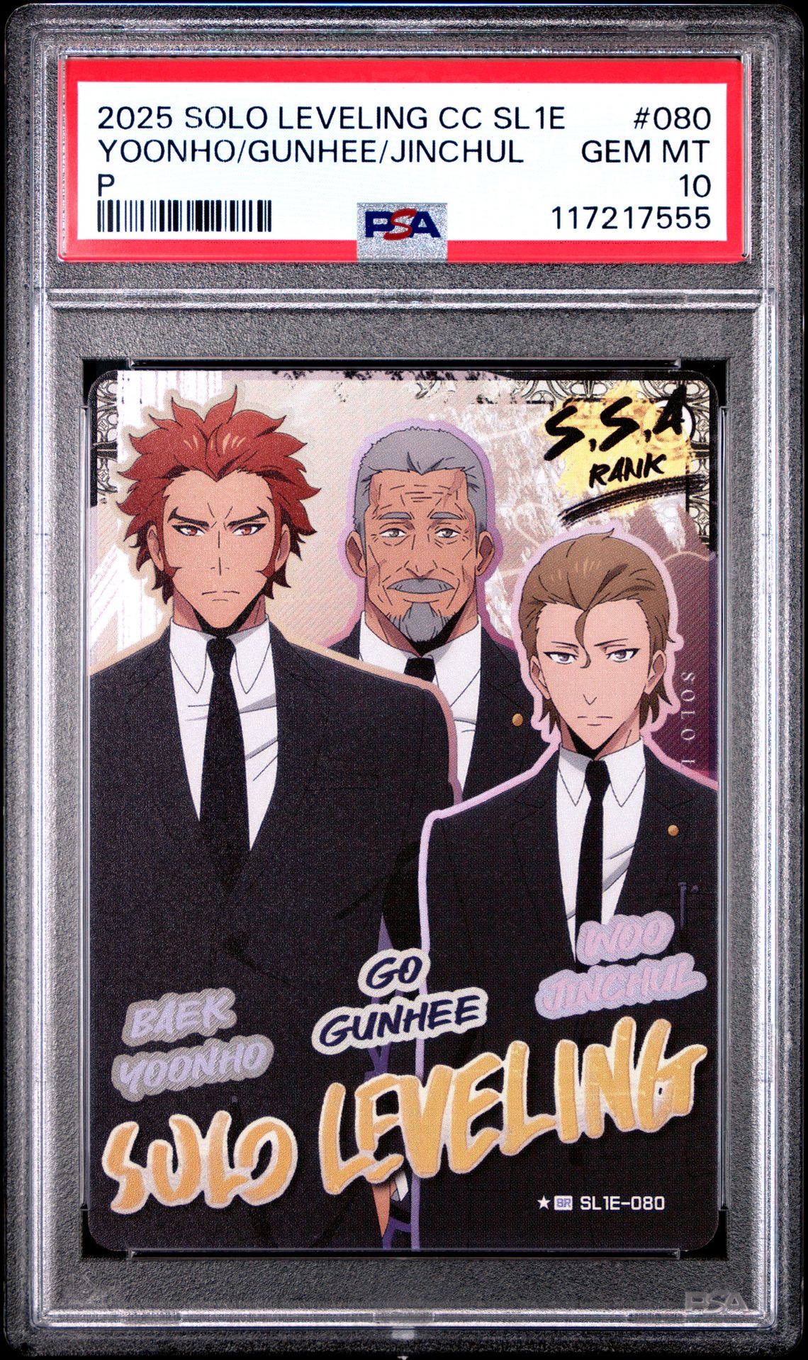 2025 Solo Leveling Collect Card Series 1 Yoonho/Gunhee/Jinchul #080 (P) Gem Mt 10 front