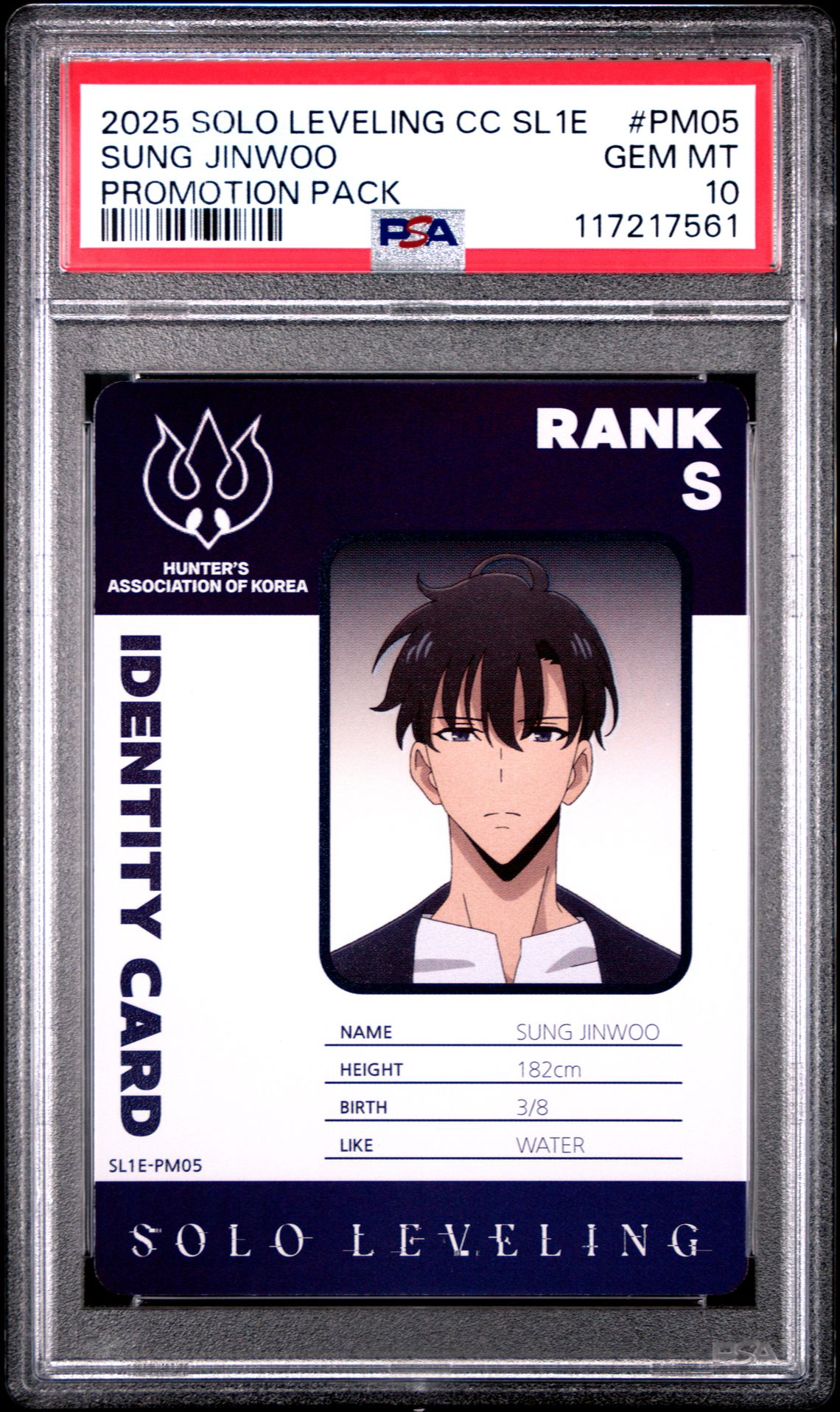 2025 Solo Leveling Collect Card Series 1 Sung Jinwoo #Pm05 (Promotion Pack) Gem Mt 10 front