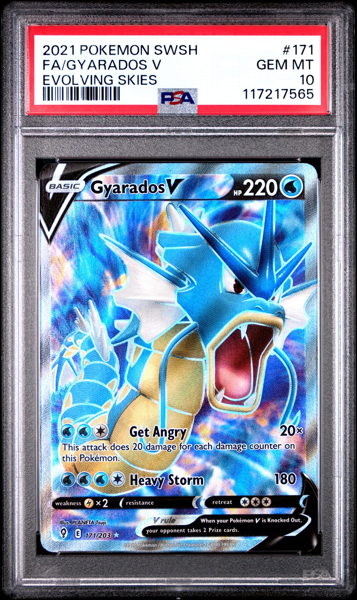 2021 Pokemon Sword & Shield Evolving Skies Fa/Gyarados V #171 (Evolving Skies) Gem Mt 10 front