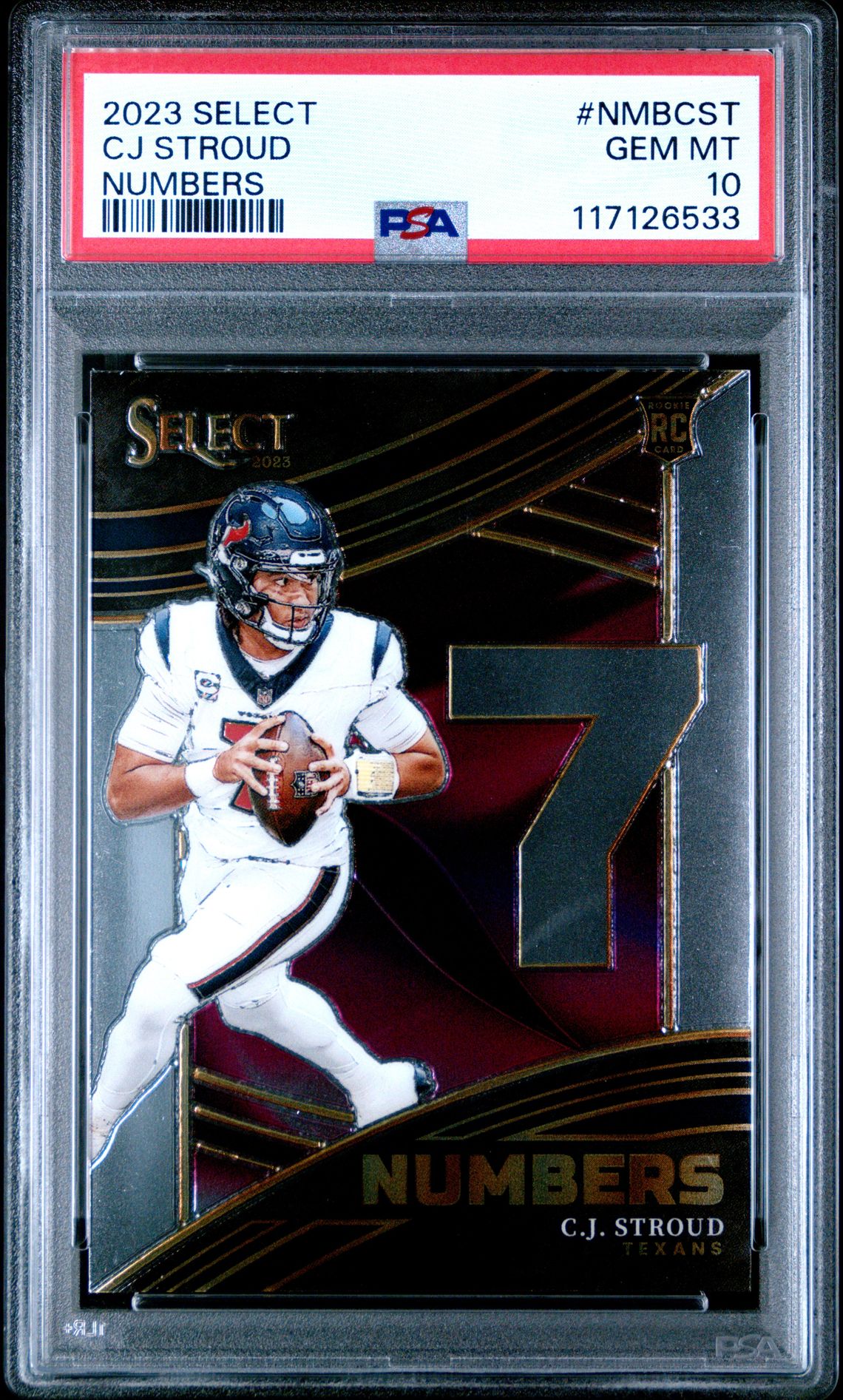 2023 Panini Select Select Numbers Cj Stroud #Nmbcst Gem Mt 10 front
