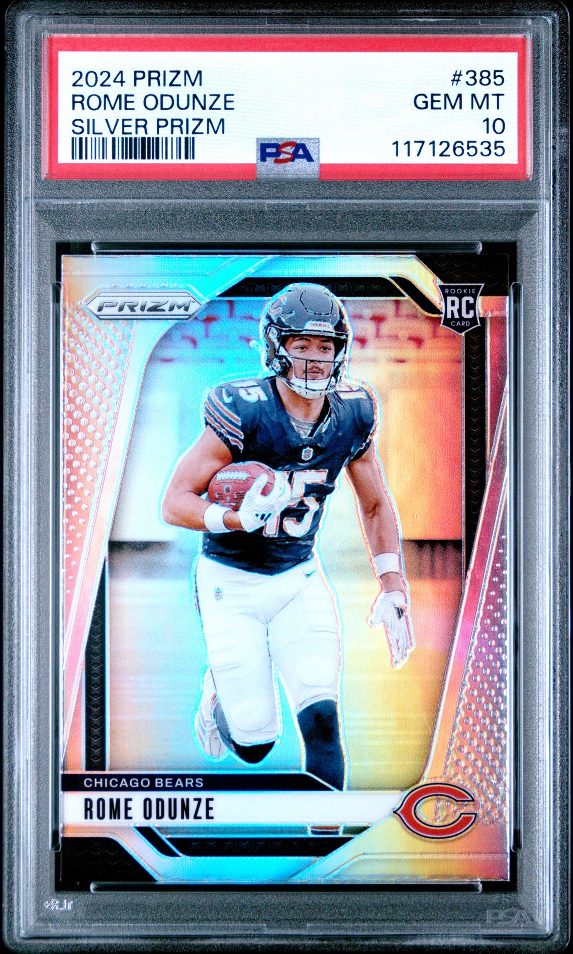 2024 Panini Prizm Rome Odunze #385 (Silver Prizm) Gem Mt 10 front