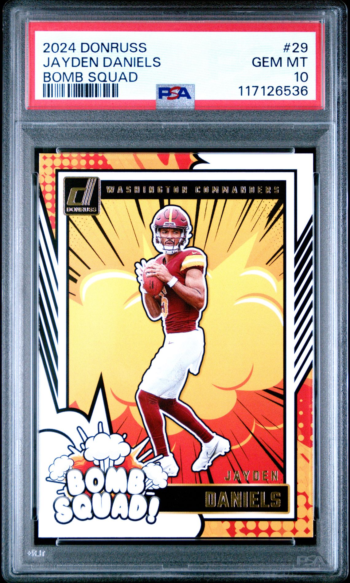 2024 Panini Donruss Bomb Squad Jayden Daniels #29 Gem Mt 10 front