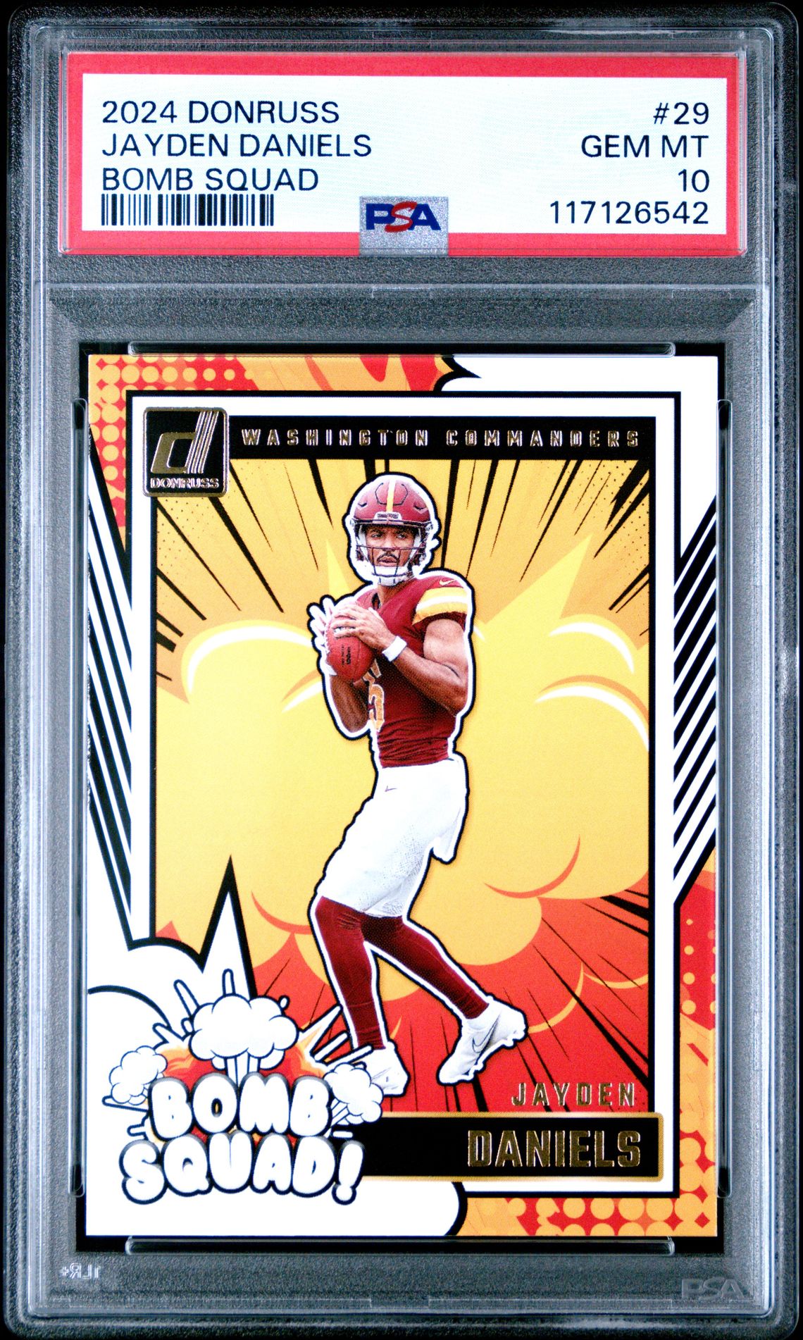 2024 Panini Donruss Bomb Squad Jayden Daniels #29 Gem Mt 10 front