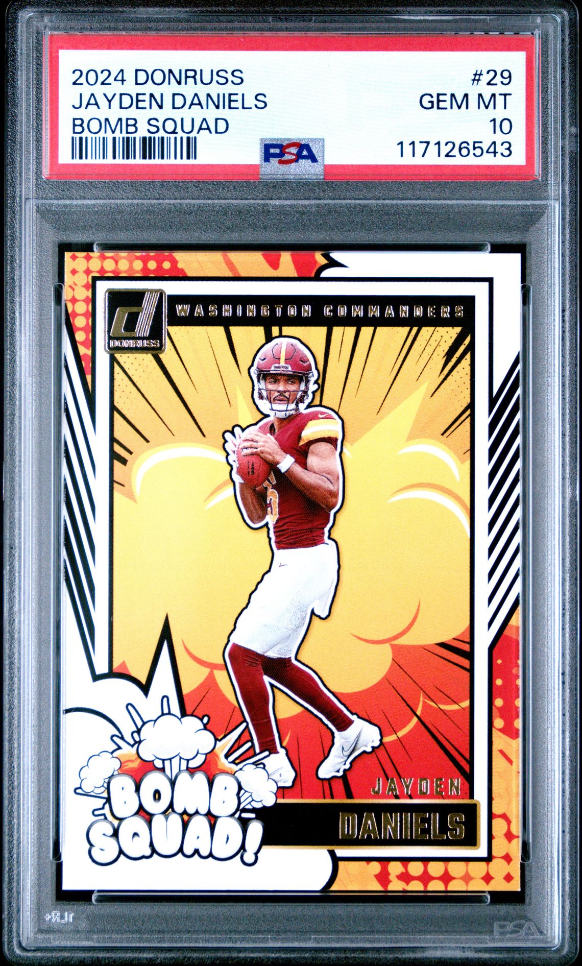 2024 Panini Donruss Bomb Squad Jayden Daniels #29 Gem Mt 10 front