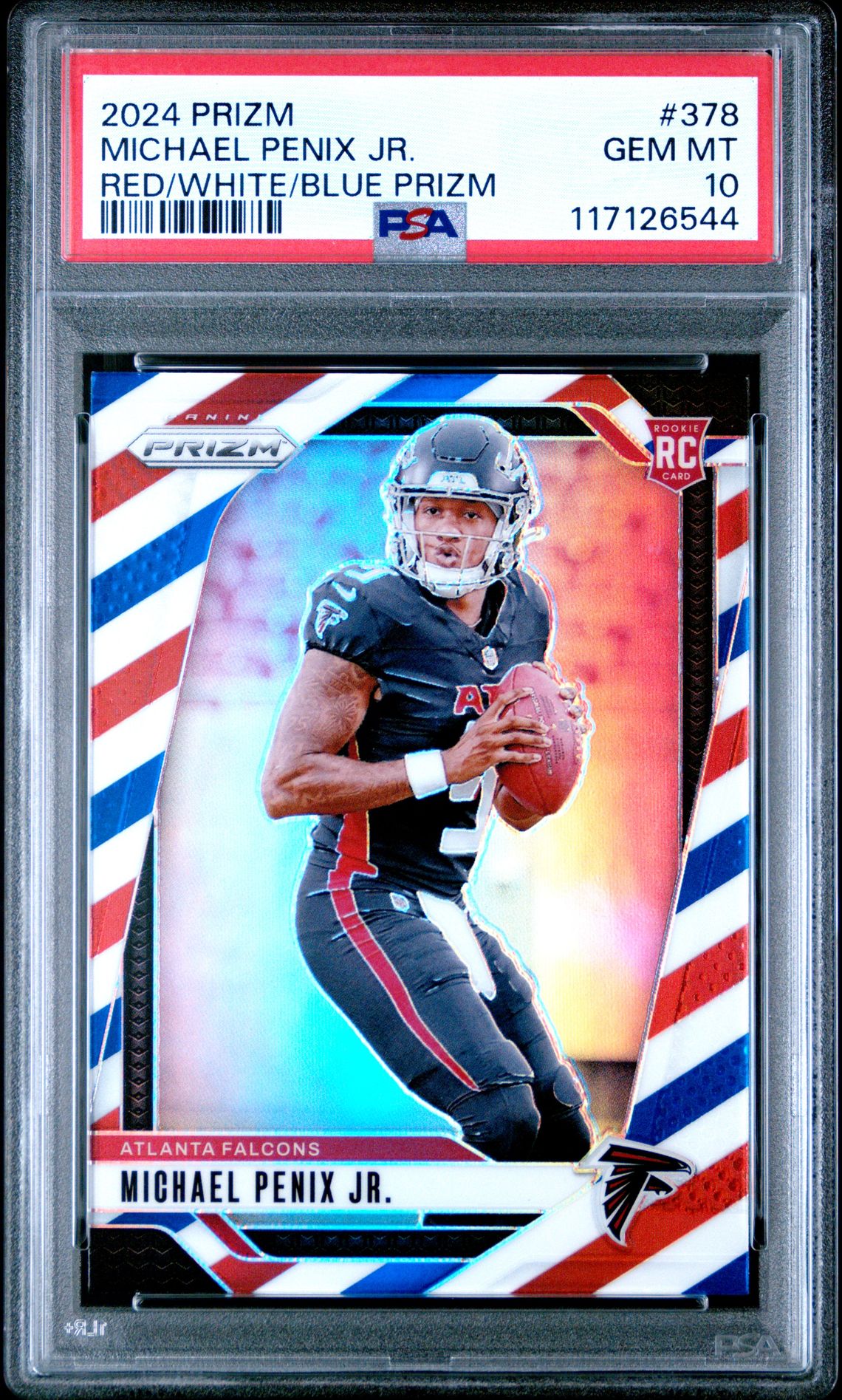 2024 Panini Prizm Michael Penix Jr. #378 (Red/White/Blue Prizm) Gem Mt 10 front