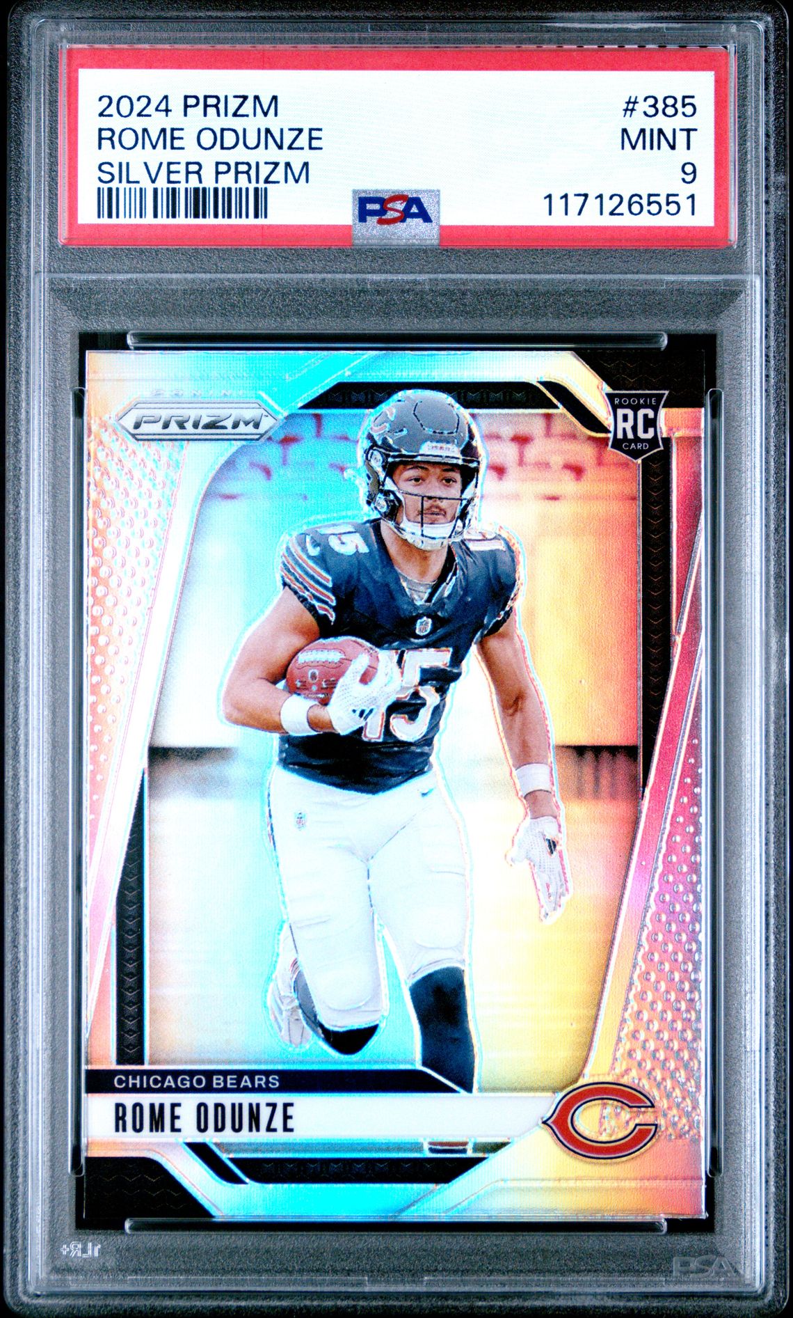 2024 Panini Prizm Rome Odunze #385 (Silver Prizm) Mint 9 front