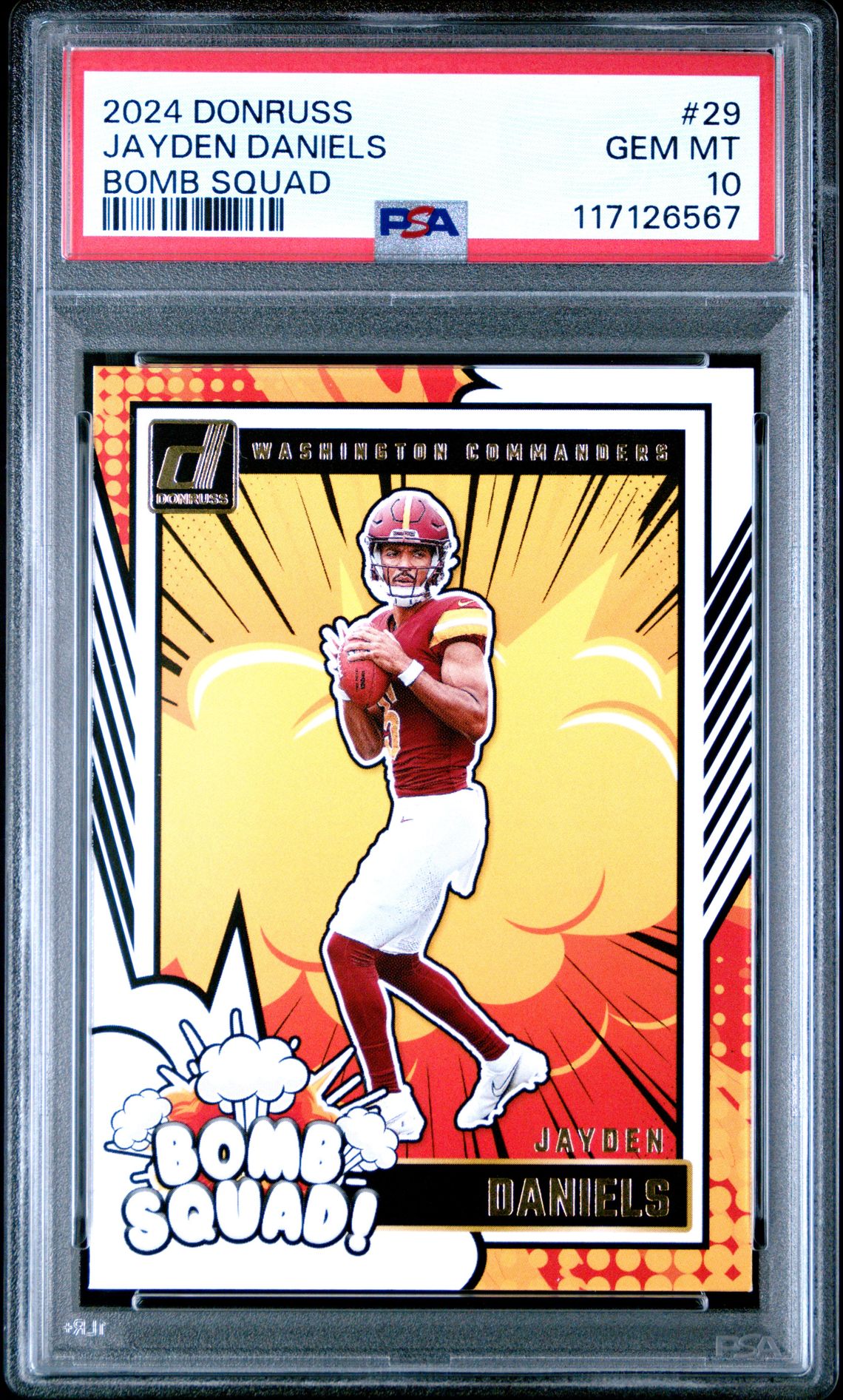 2024 Panini Donruss Bomb Squad Jayden Daniels #29 Gem Mt 10 front