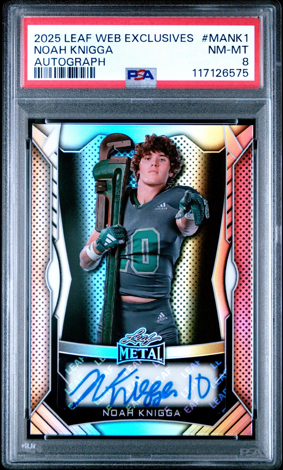 2025 Leaf Web Exclusives Noah Knigga #Mank1 (Autograph) Nm-Mt 8 front
